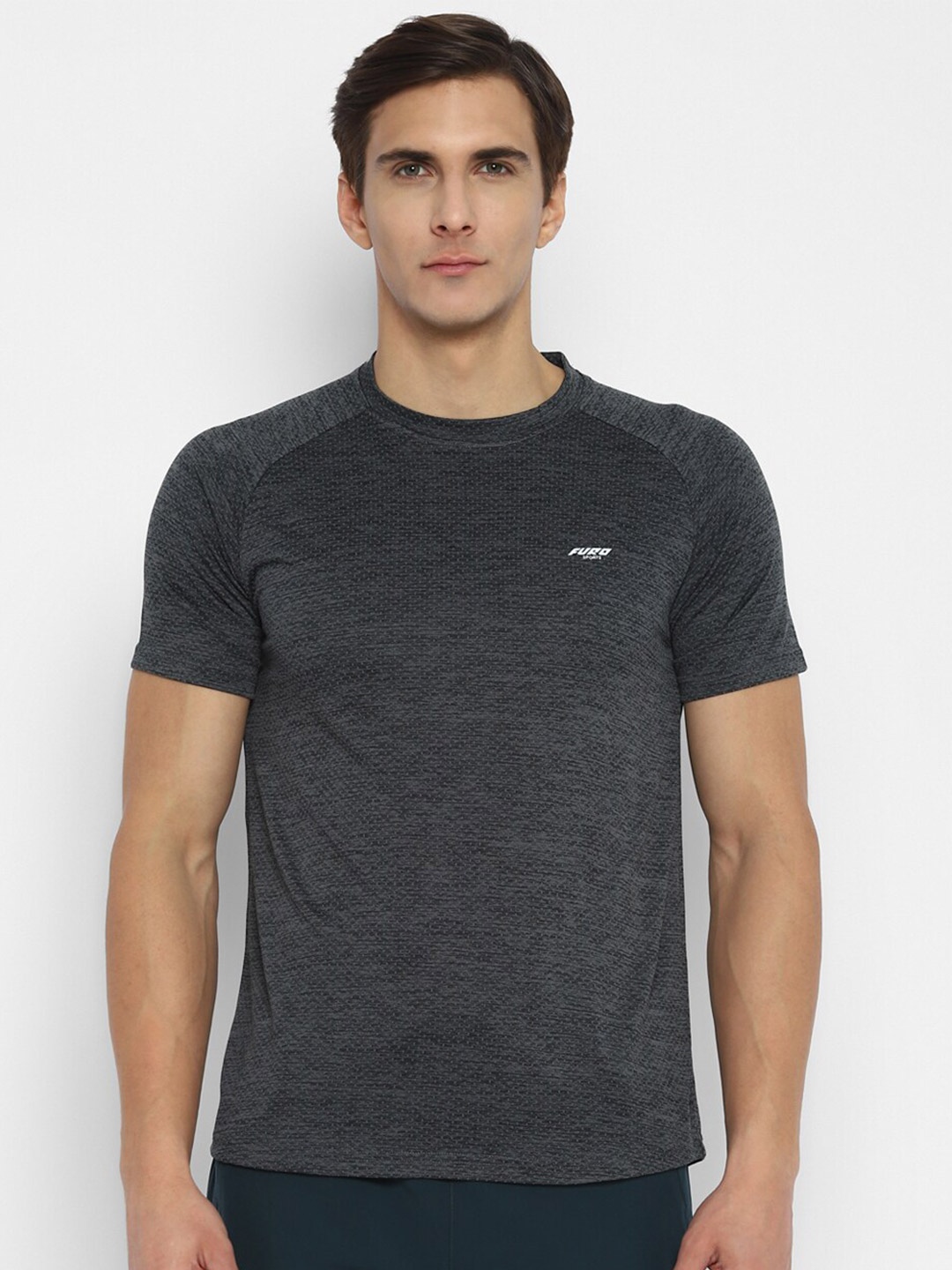 

FURO by Red Chief Men Grey Melange Solid Regular Fit T-shirt
