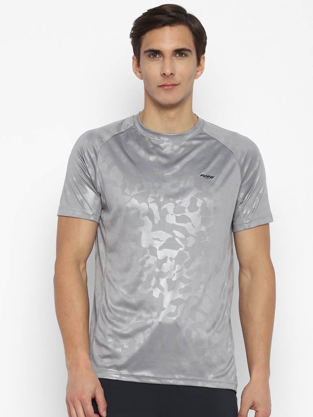 

FURO by Red Chief Men Grey Camouflage Printed Sports T-shirt