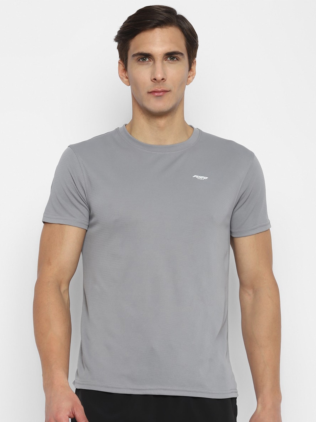

FURO by Red Chief Men Grey Solid T-shirt