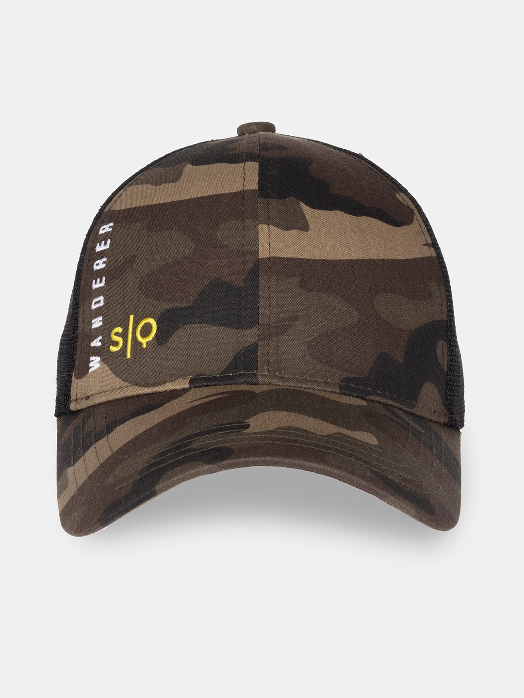 

Status Quo Men Olive Green Printed Baseball Cap