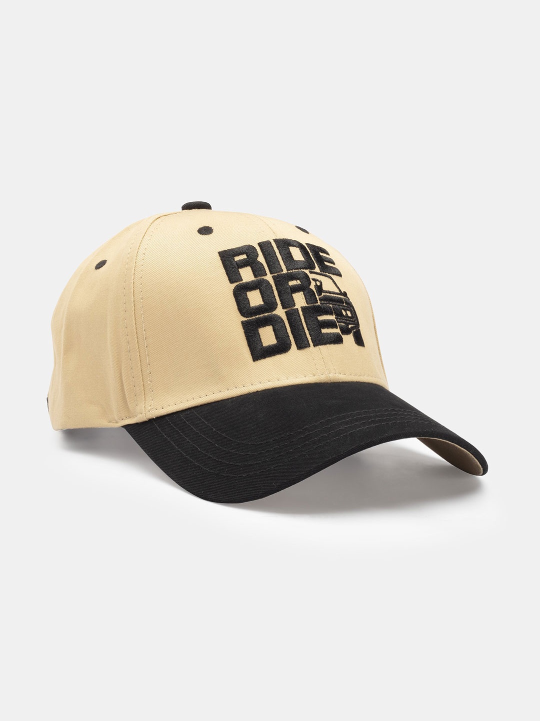 

Status Quo Men Beige & Black Printed Baseball Cap