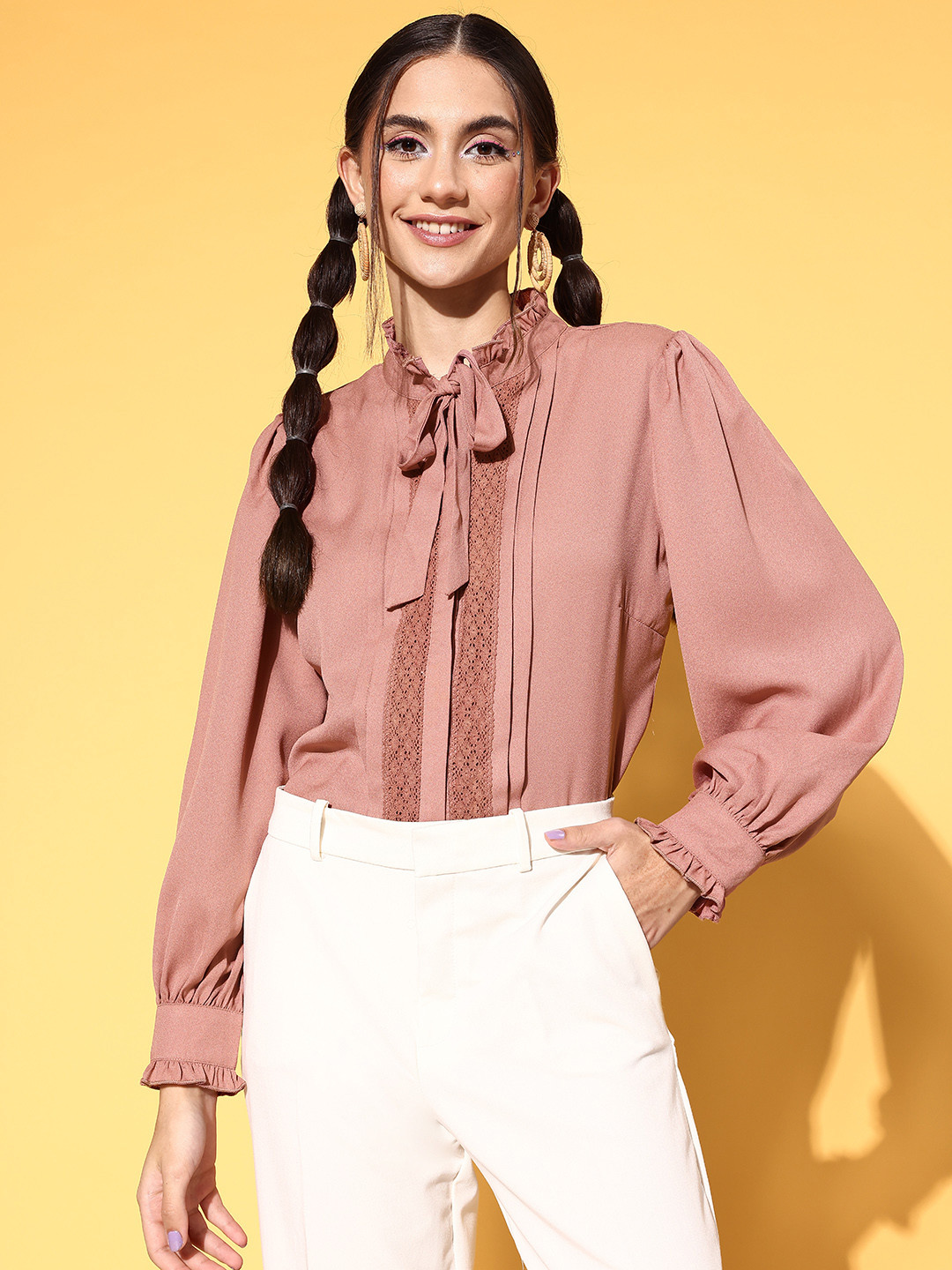 

plusS Pink Solid Volume Play Top