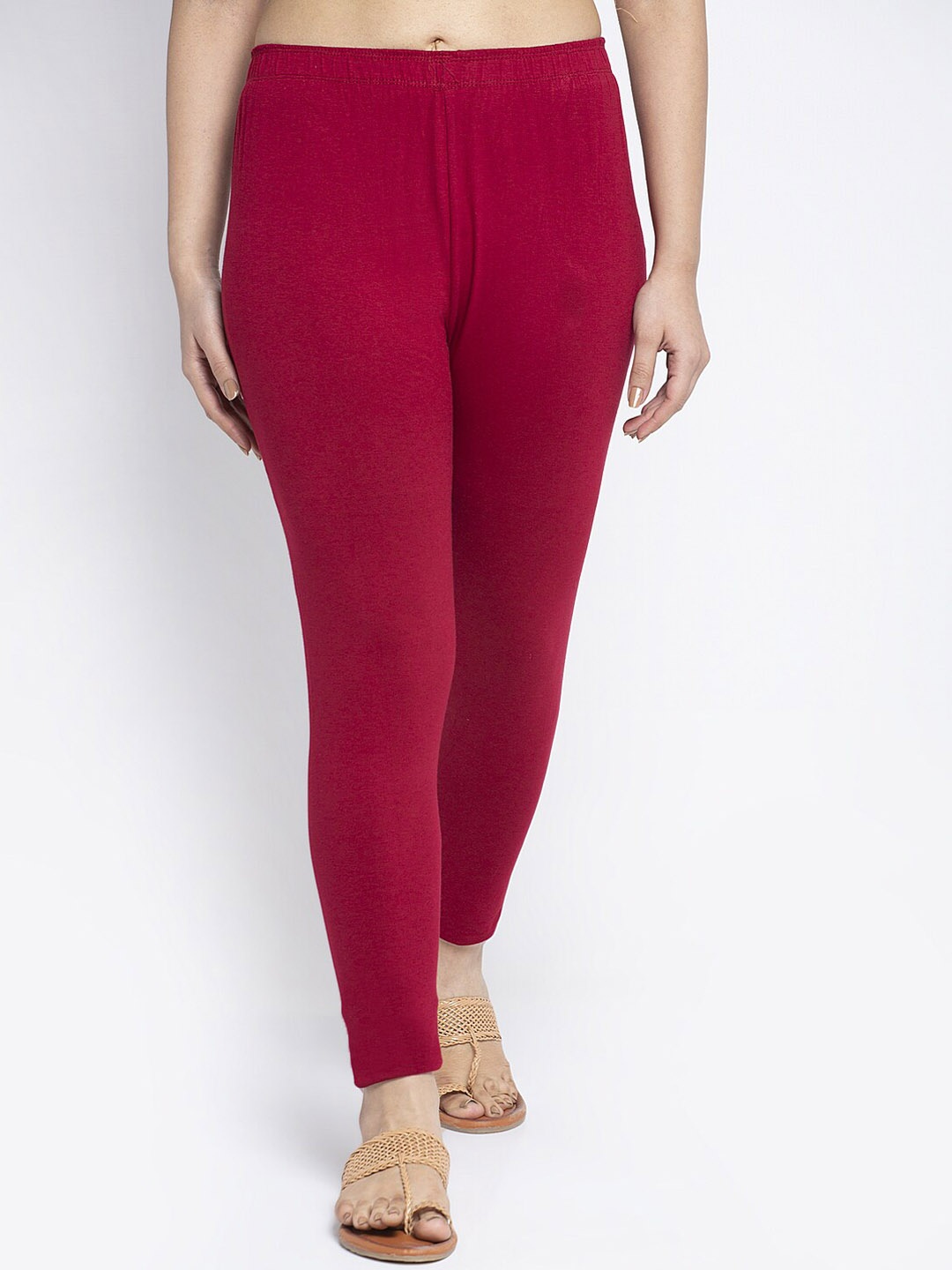 

Jinfo Women Maroon Solid Ankle-Length Leggings