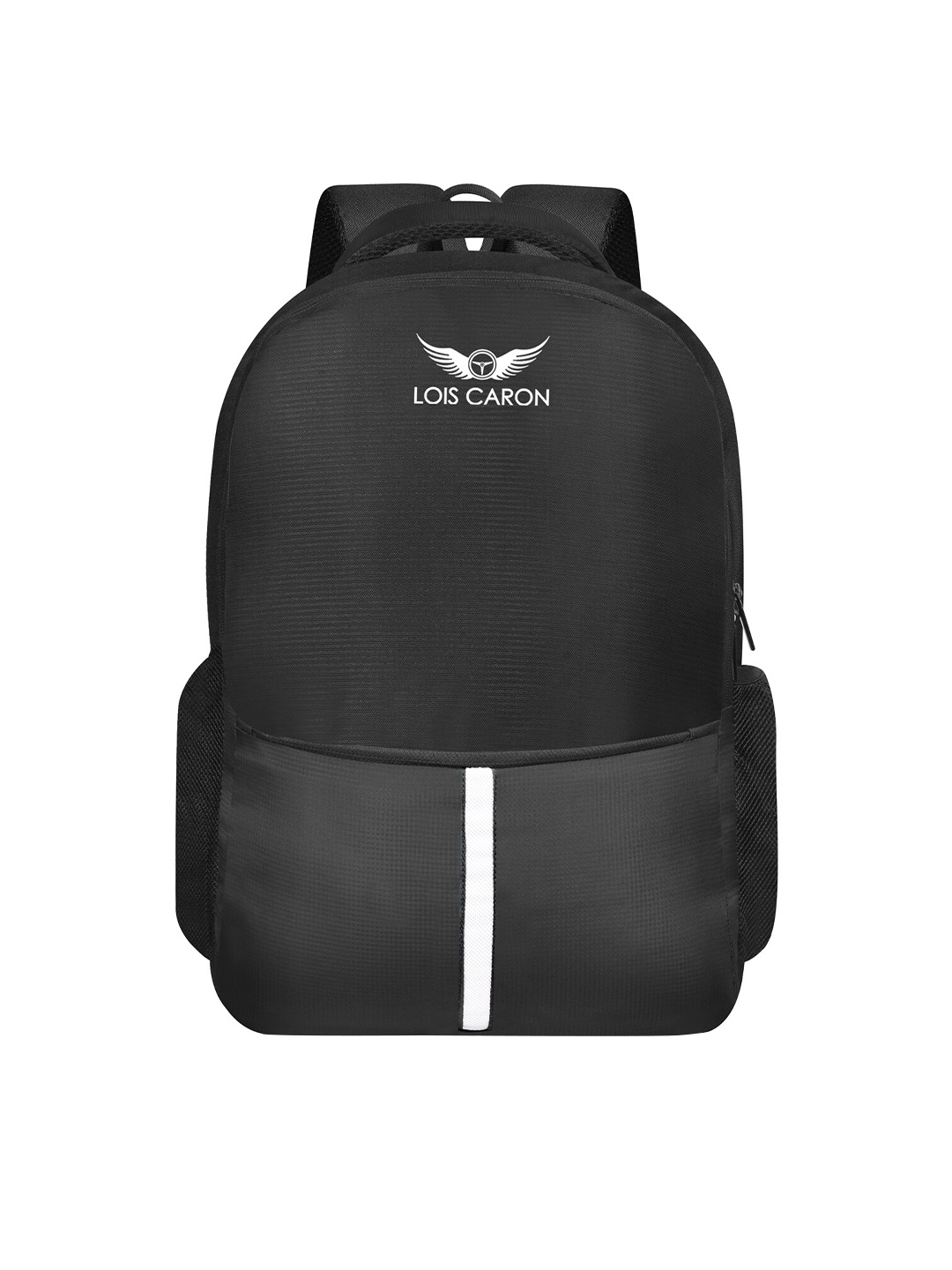 

LOIS CARON Unisex Black & White Colourblocked Backpack
