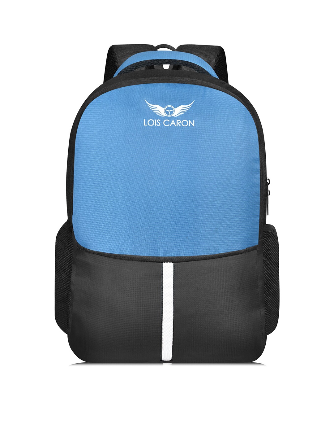 

LOIS CARON Unisex Blue & Black Solid Backpack