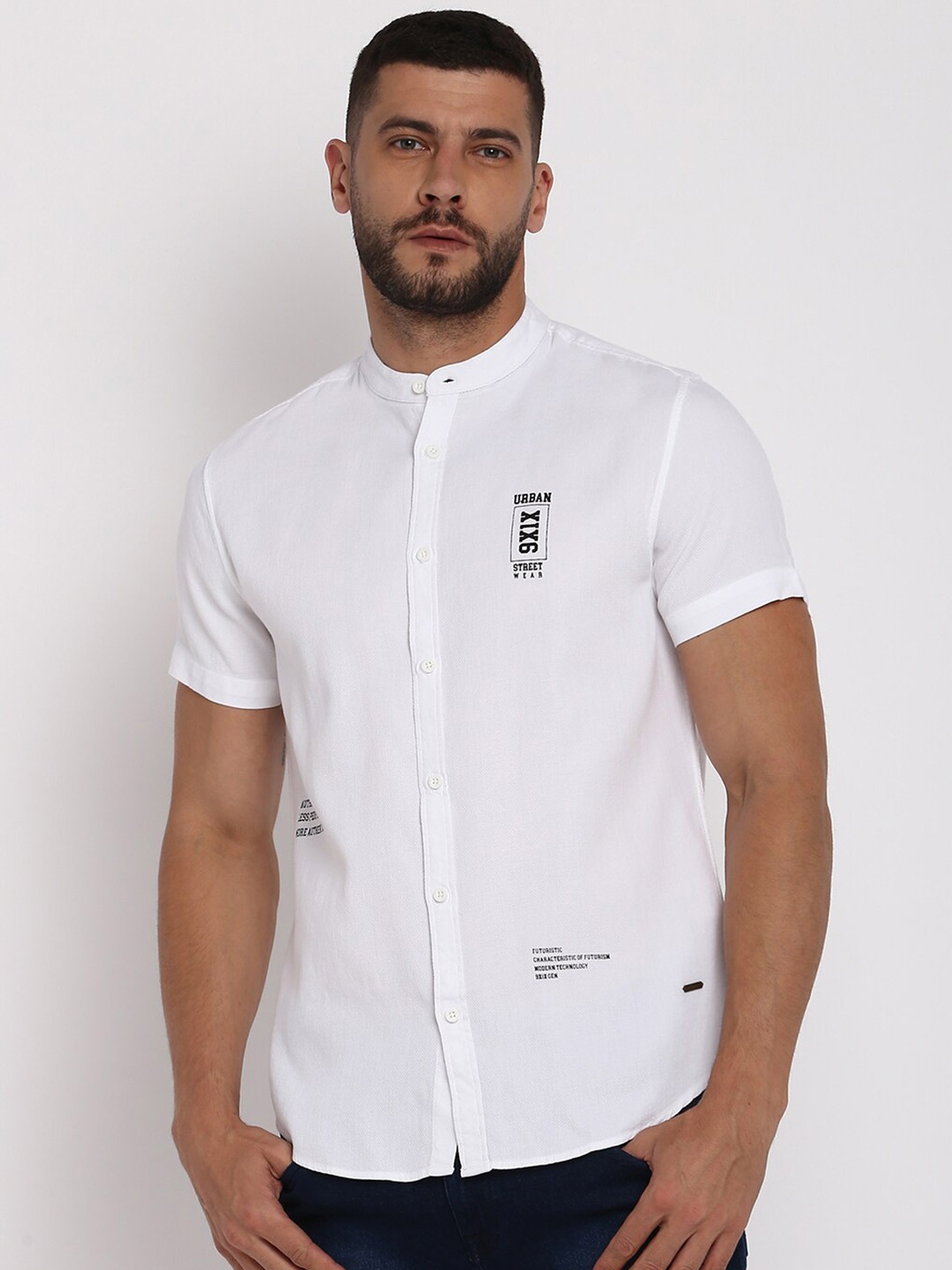 

abof Men White Casual Shirt