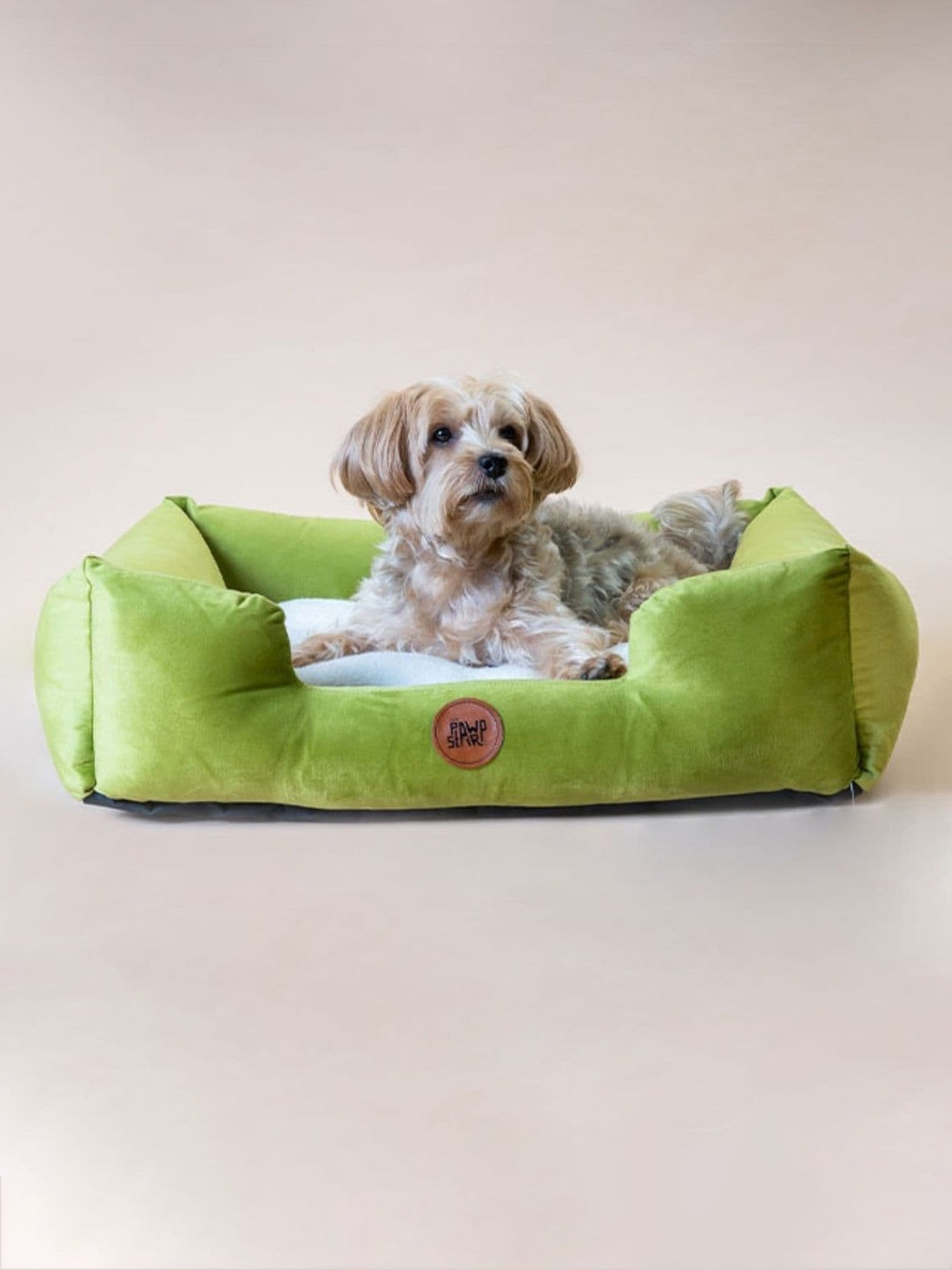 

thepawpstarco Kids Green Solid Cotton Pet Beds