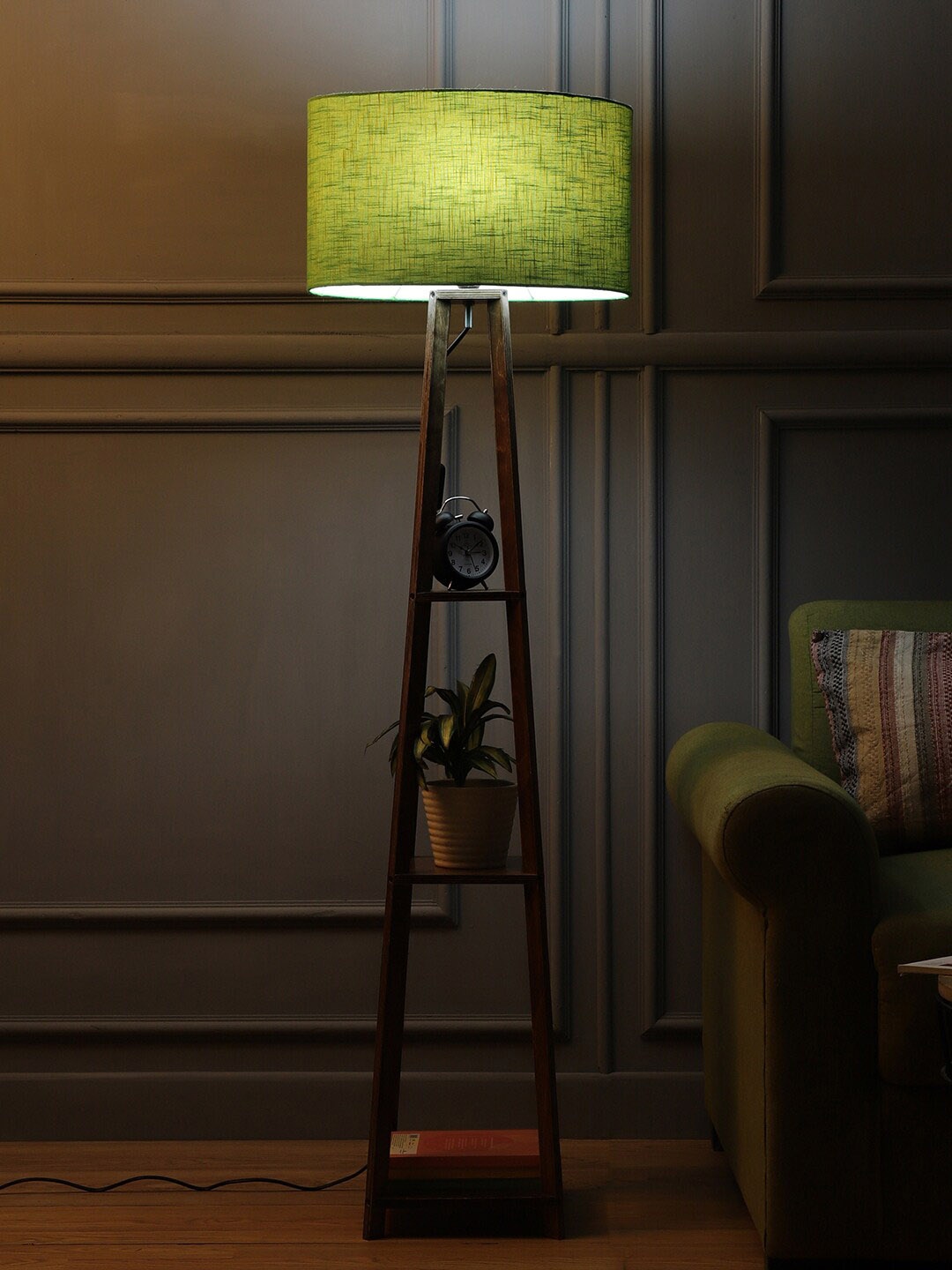 

SANDED EDGE Green 3-Tier Traditional Floor Lamp