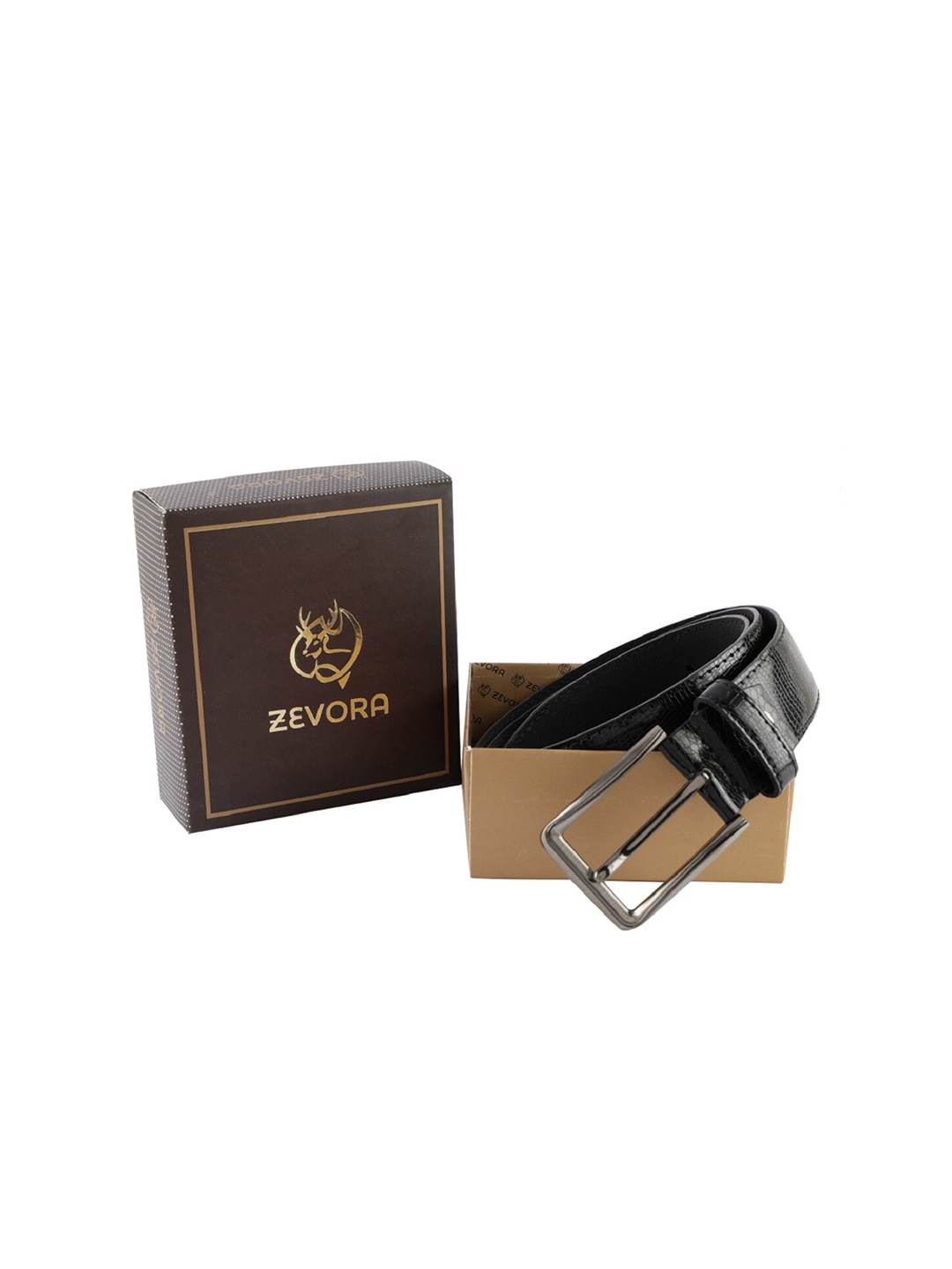

ZEVORA Women Black Textured Formal Belt