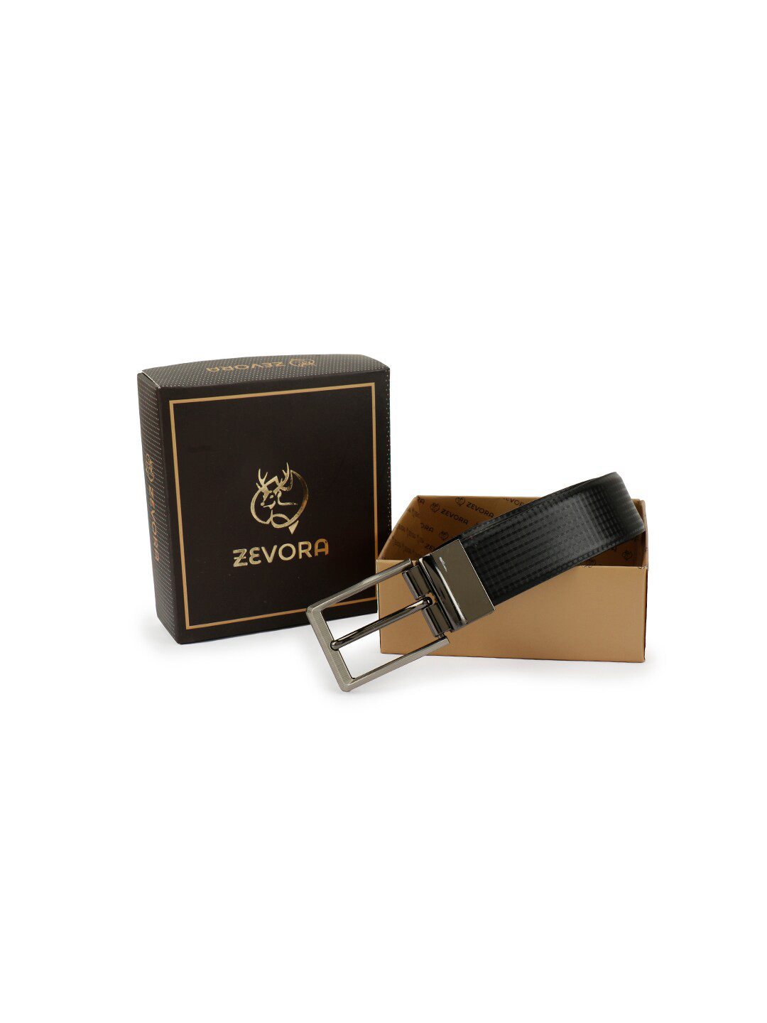 

ZEVORA Women Black Textured Formal Belt