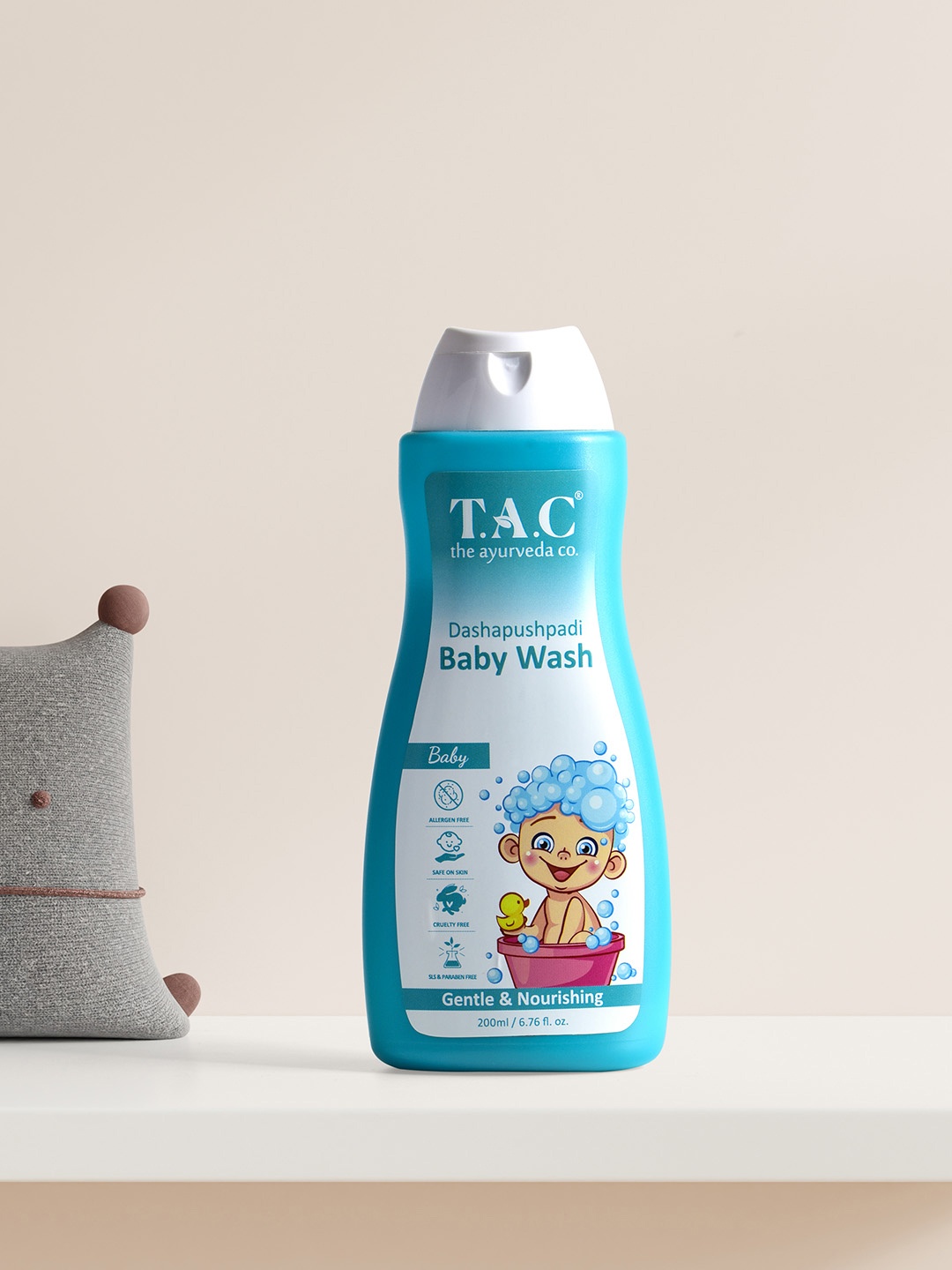 

TAC - The Ayurveda Co. Dashapushpadi Ayurvedic Baby Body Wash for Nourishing Skin-200ml, Blue