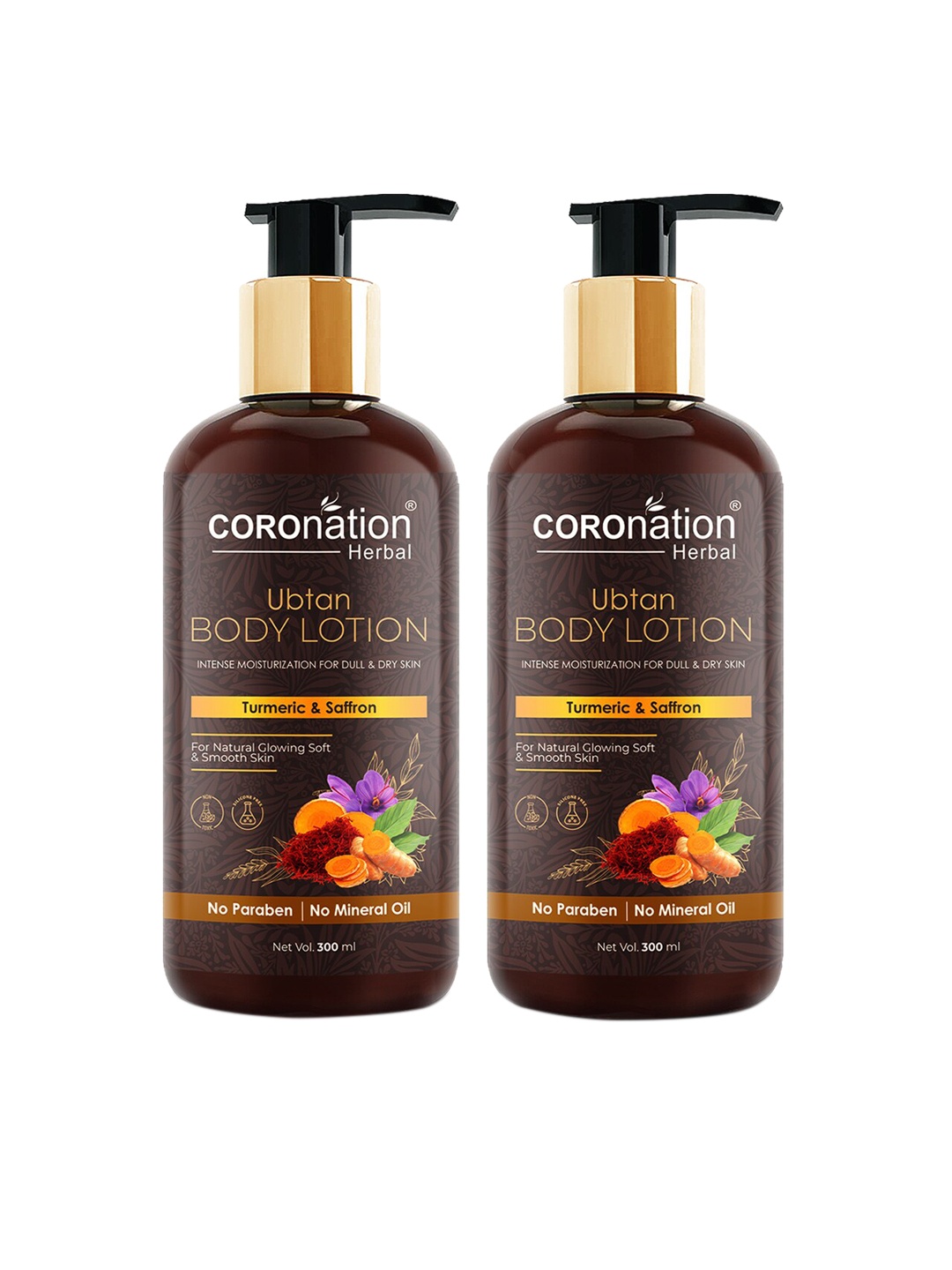 

COROnation Herbal Set Of 2 Ubtan Body Lotion 600ml, Yellow