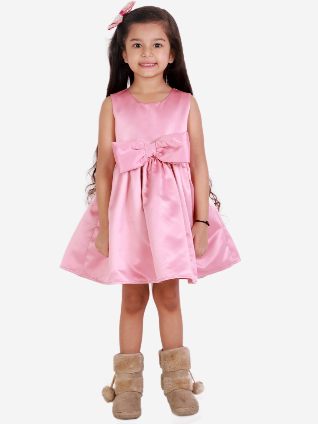

KidsDew Mauve Solid Dress