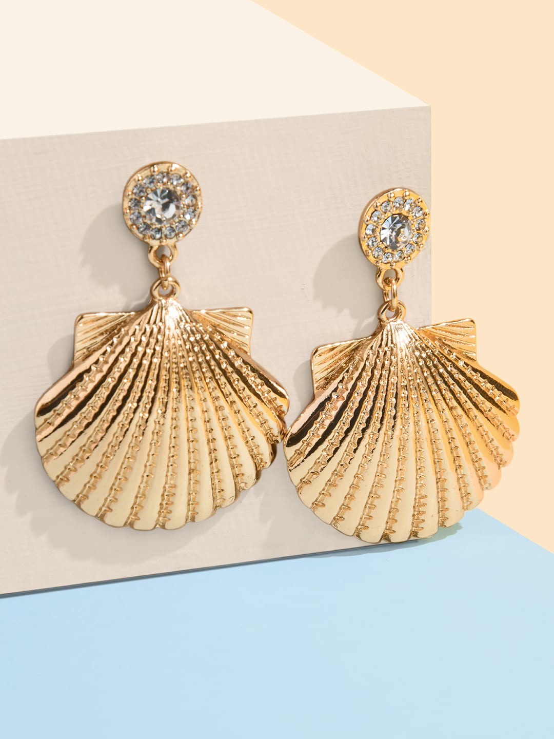 

Accessorize London Contemporary Statement Shell Drop Earrings, Gold