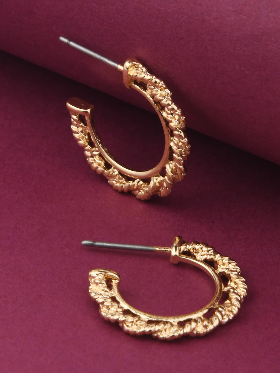 

Accessorize London Women Gold Twisted Detail Hoop Earring