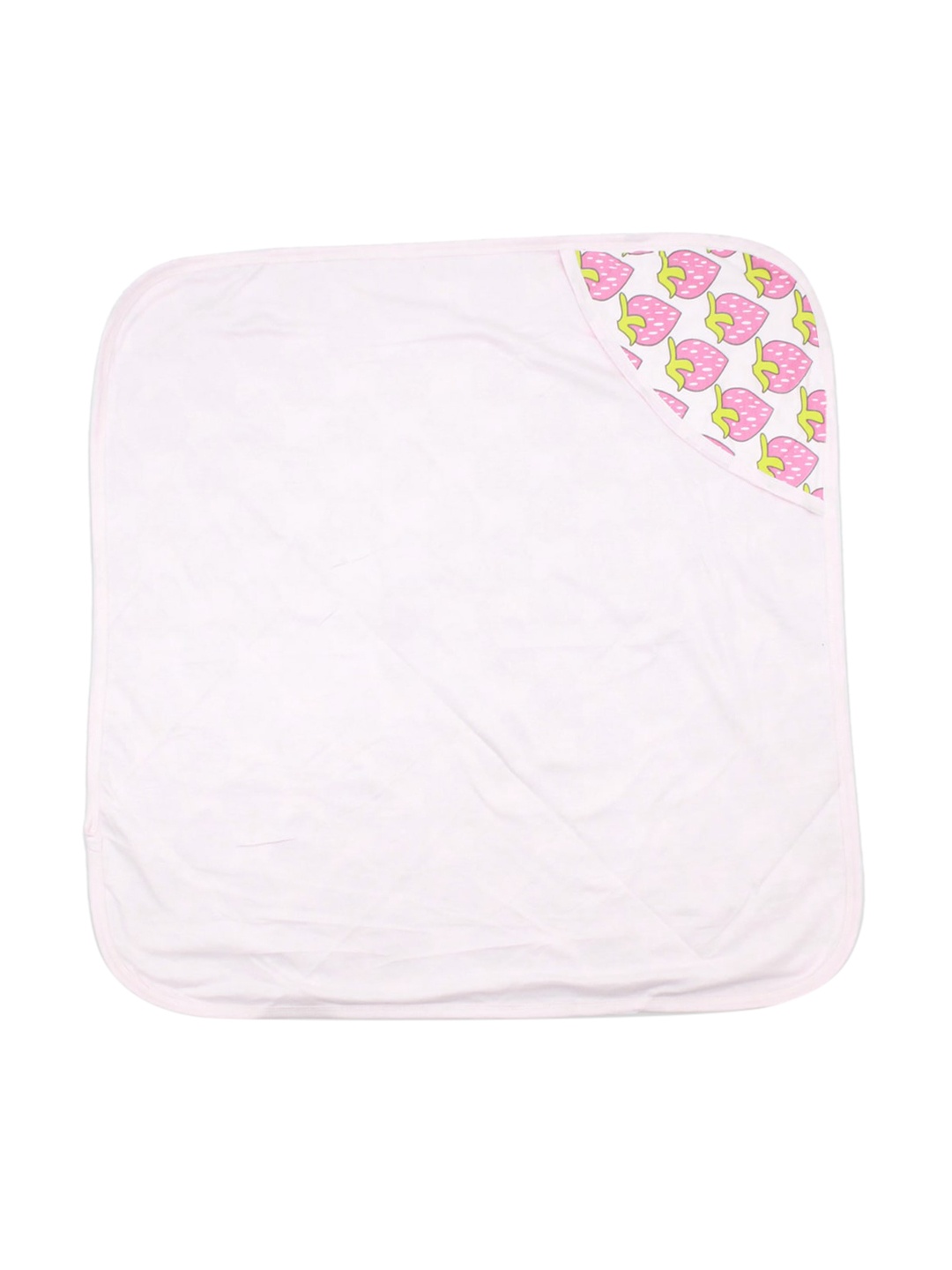 

Born Babies Infants Pink & White Printed 120 GSM Cotton Hooded Towel