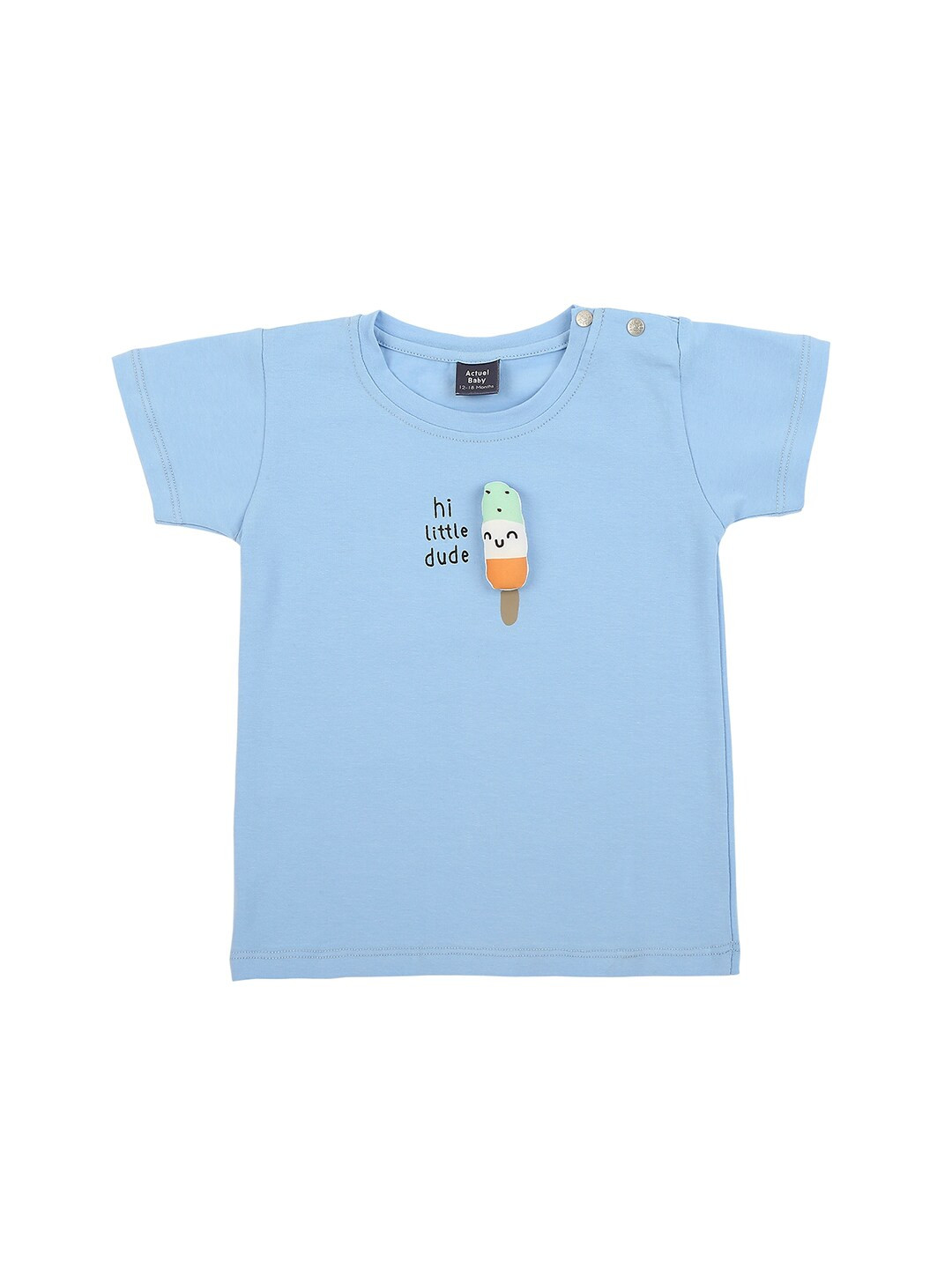 

Actuel Boys Blue Printed Cotton T-shirt