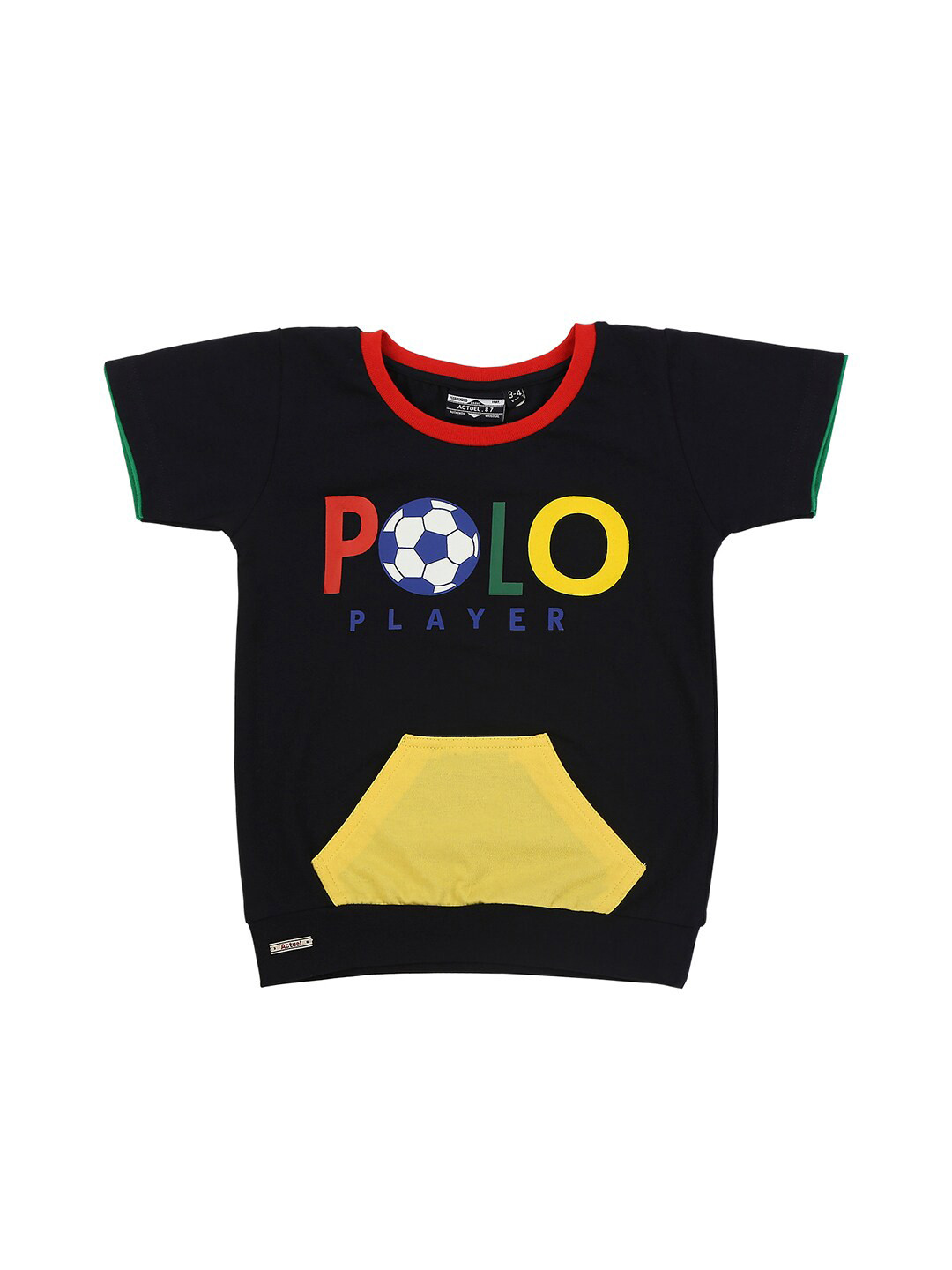 

Actuel Boys Navy Blue Typography Printed Cotton T-shirt