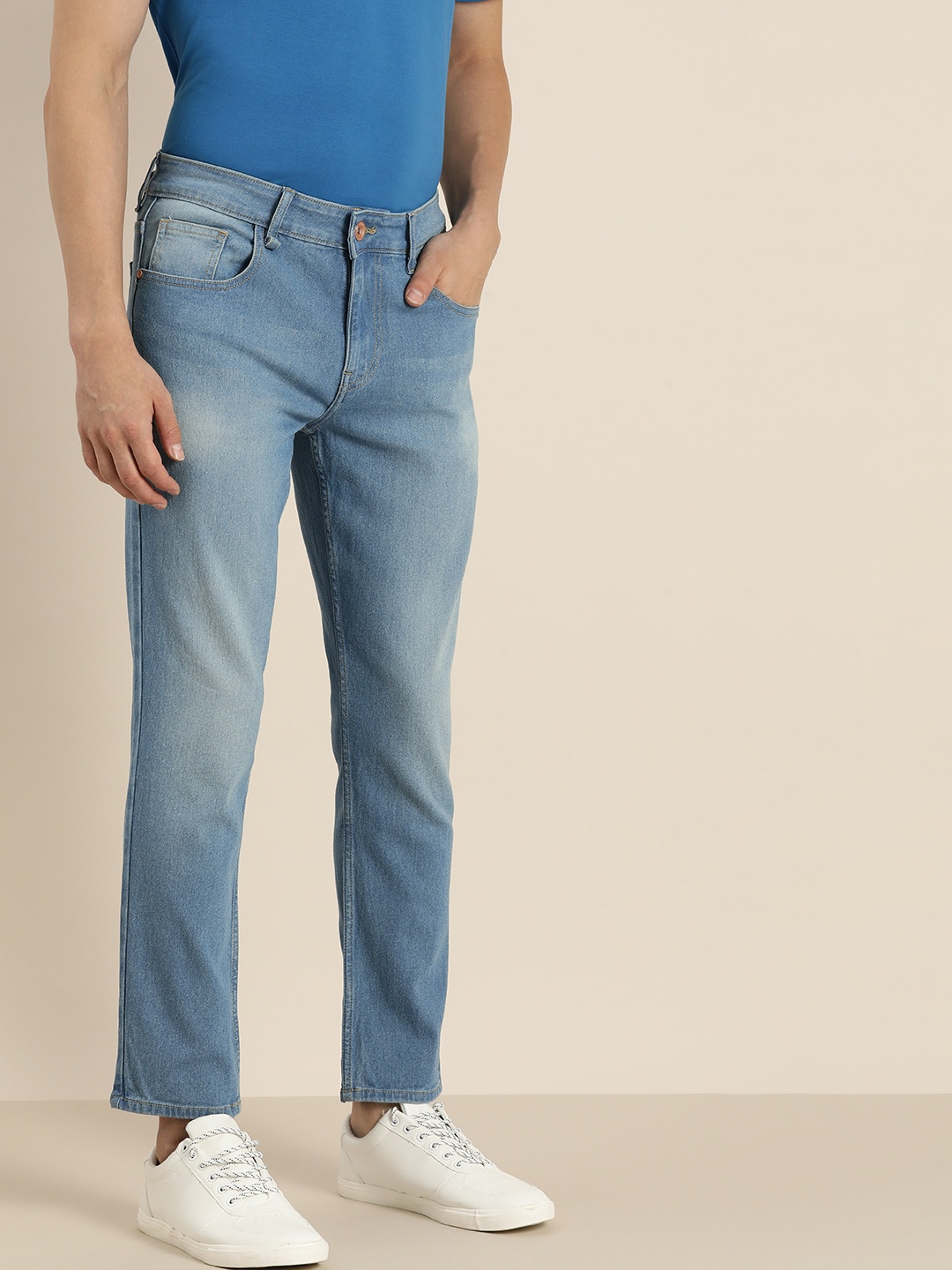 

ether Men Blue Slim Fit Light Fade Jeans