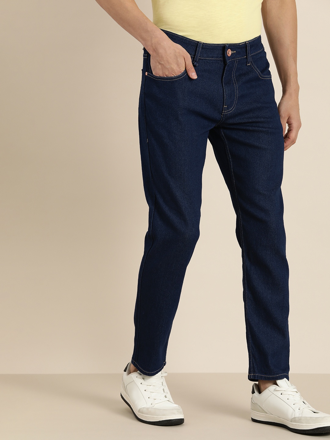 

ether Men Navy Blue Slim Fit Jeans