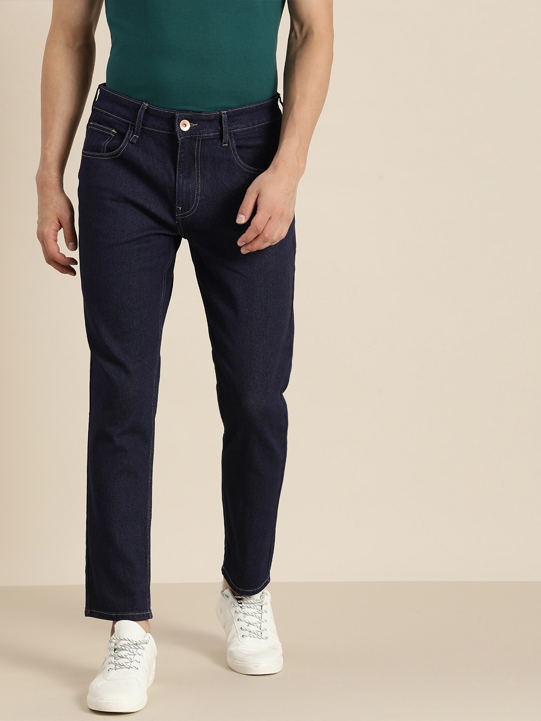 

ether Men Navy Blue Slim Fit Jeans