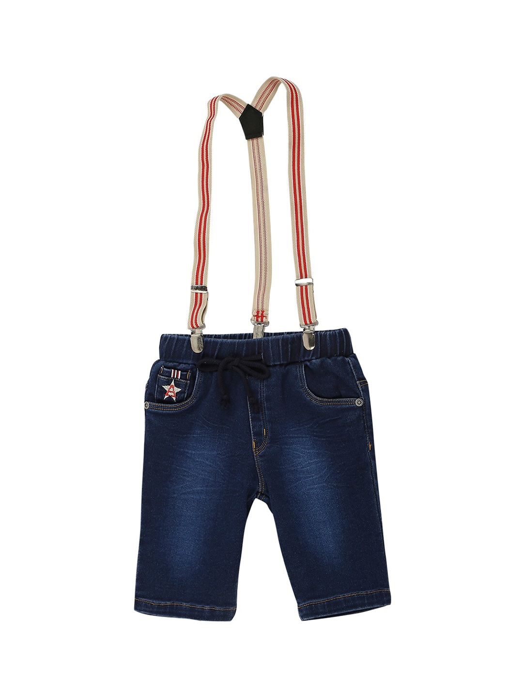 

Actuel Boys Blue Washed Denim Shorts With Suspender