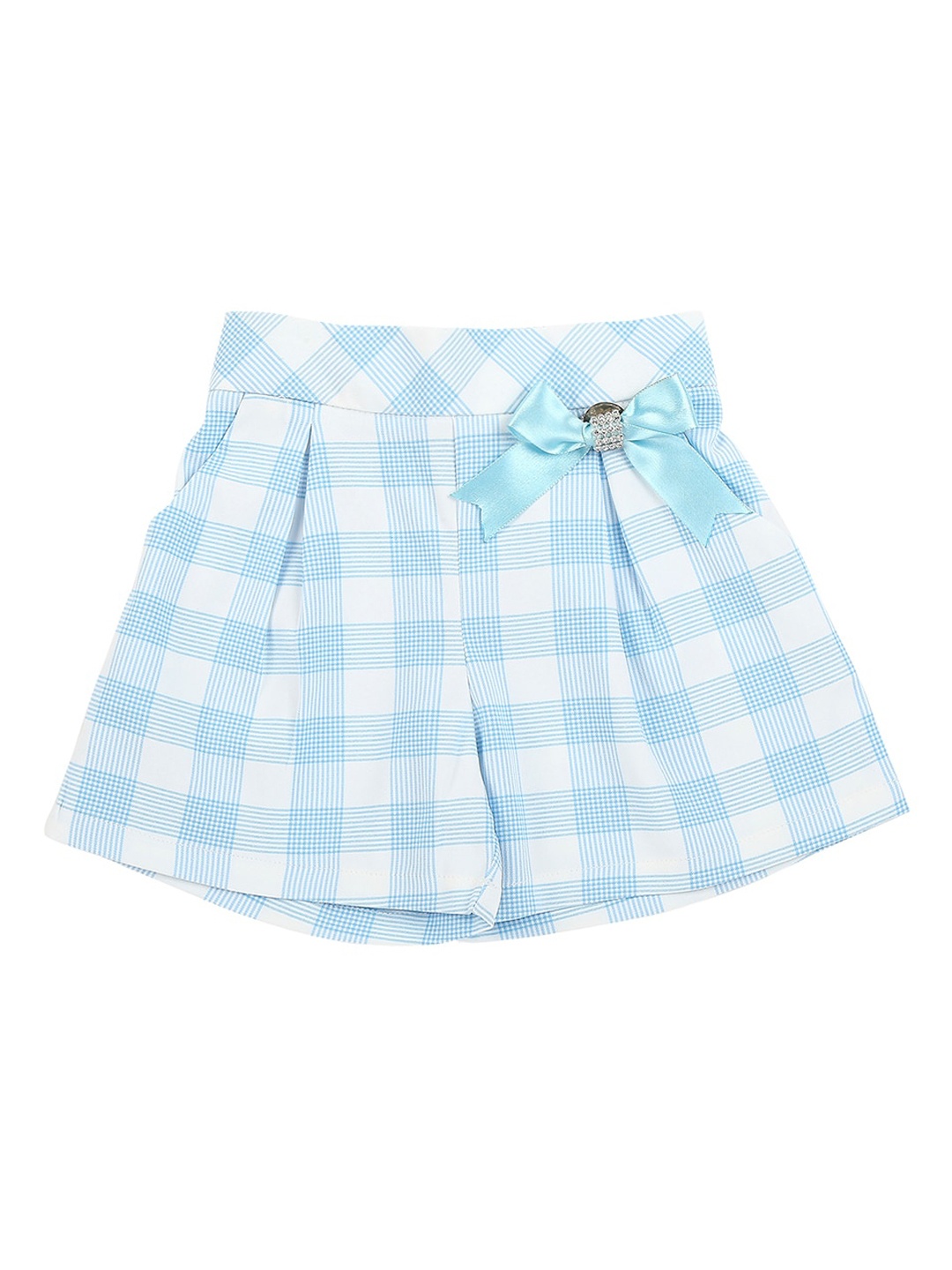 

Actuel Girls White & Blue Checked Shorts