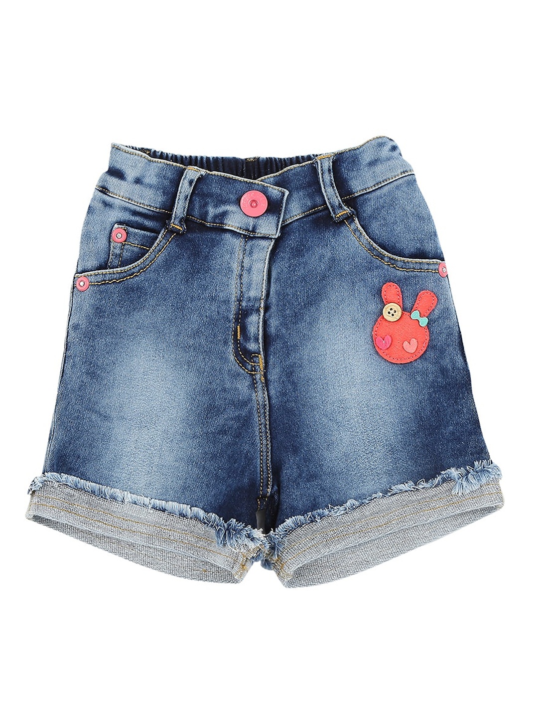 

Actuel Girls Blue Regular Fit Washed Denim Shorts