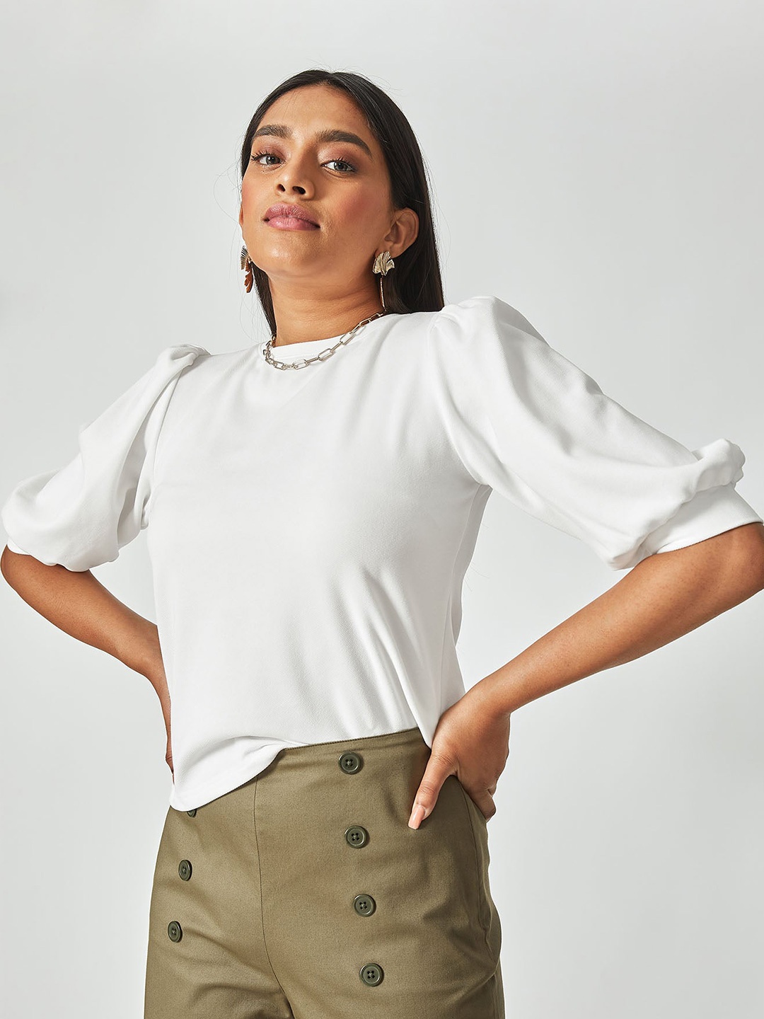 

The Label Life White Puff Sleeve Top