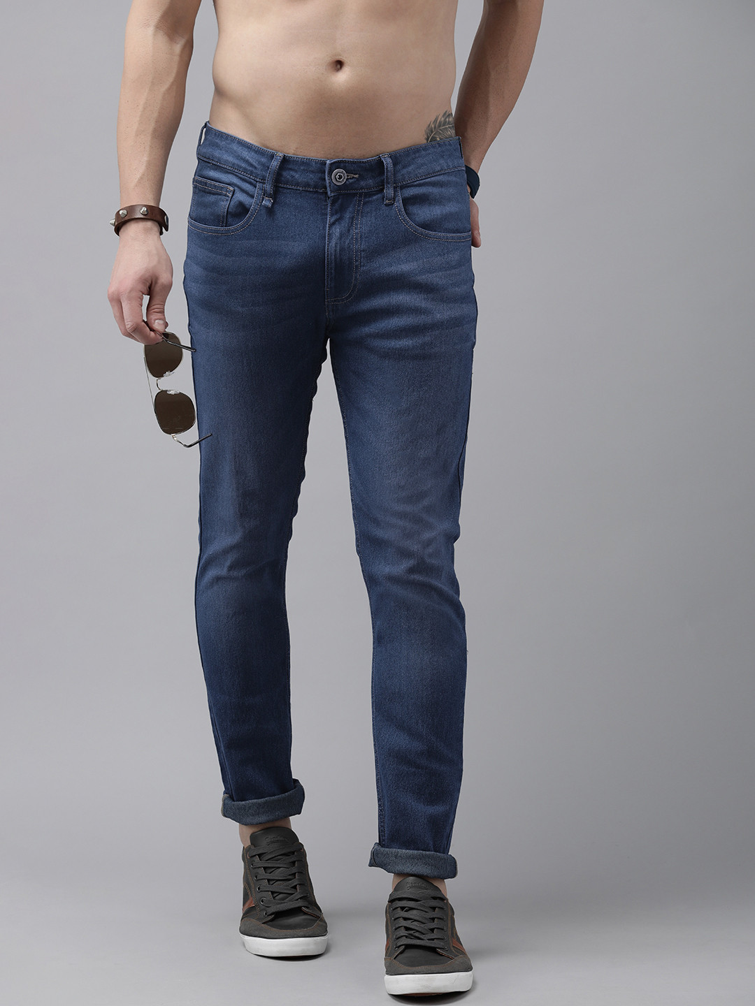 

Roadster Men Navy Blue Jean Skinny Fit Light Fade Cotton Jeans