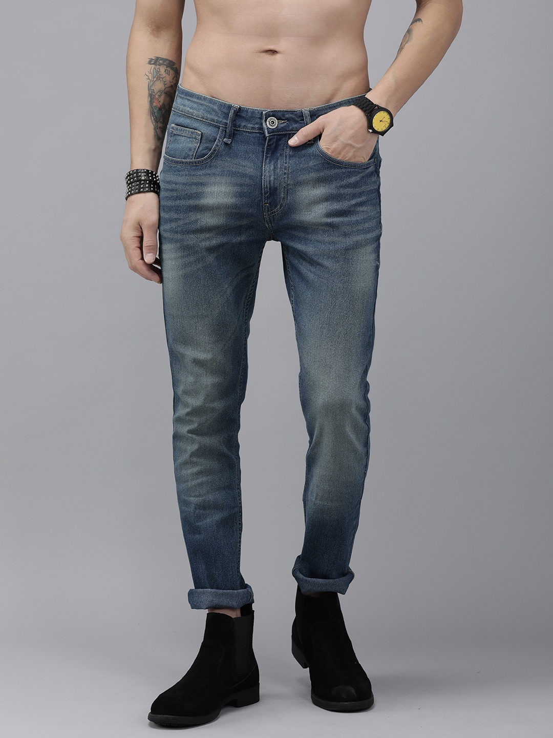 

Roadster Men Blue Skinny Fit Light Fade Stretchable Jeans