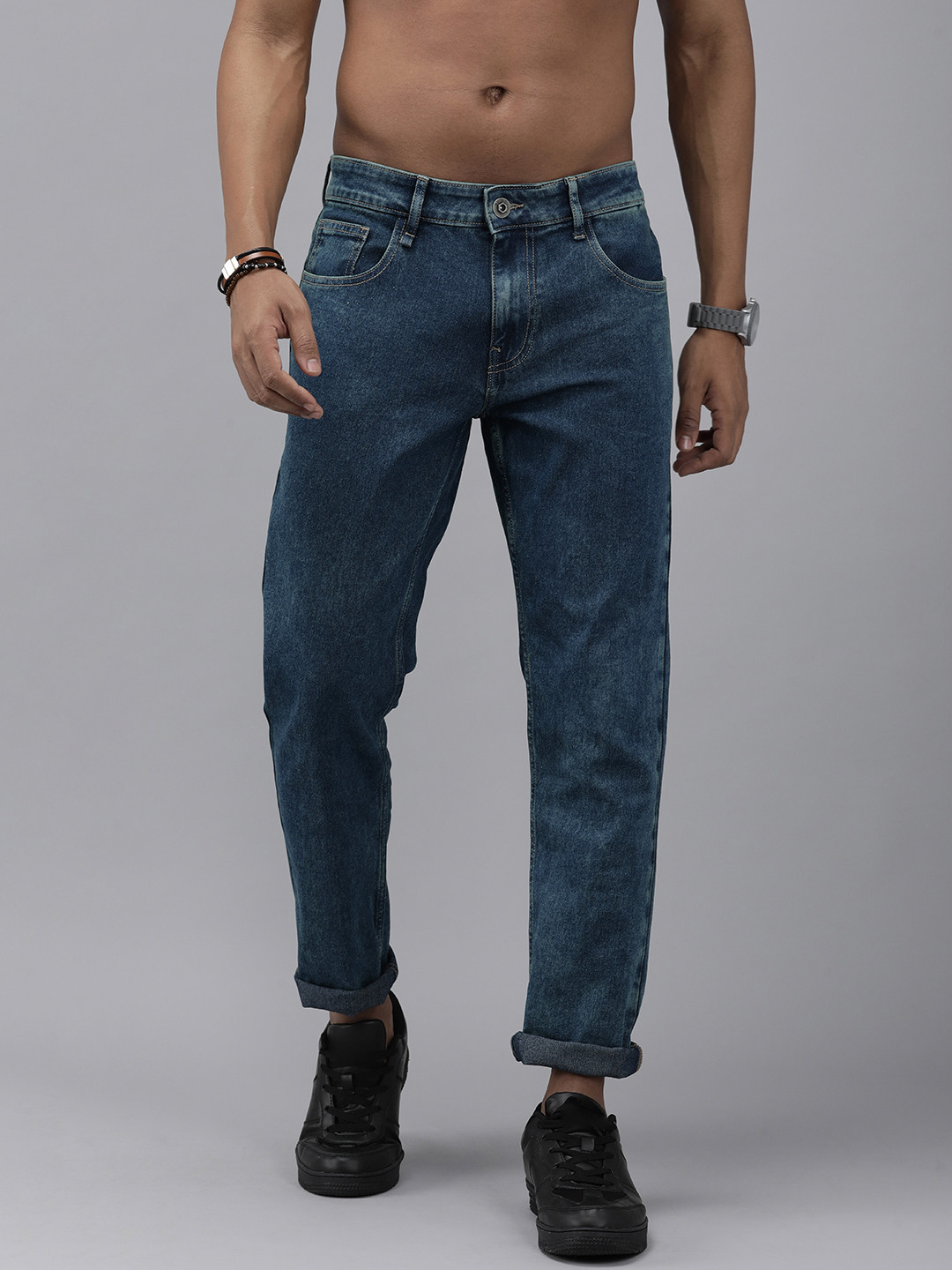 

Roadster Men Navy Blue Slim Fit Heavy Fade Stretchable Jeans
