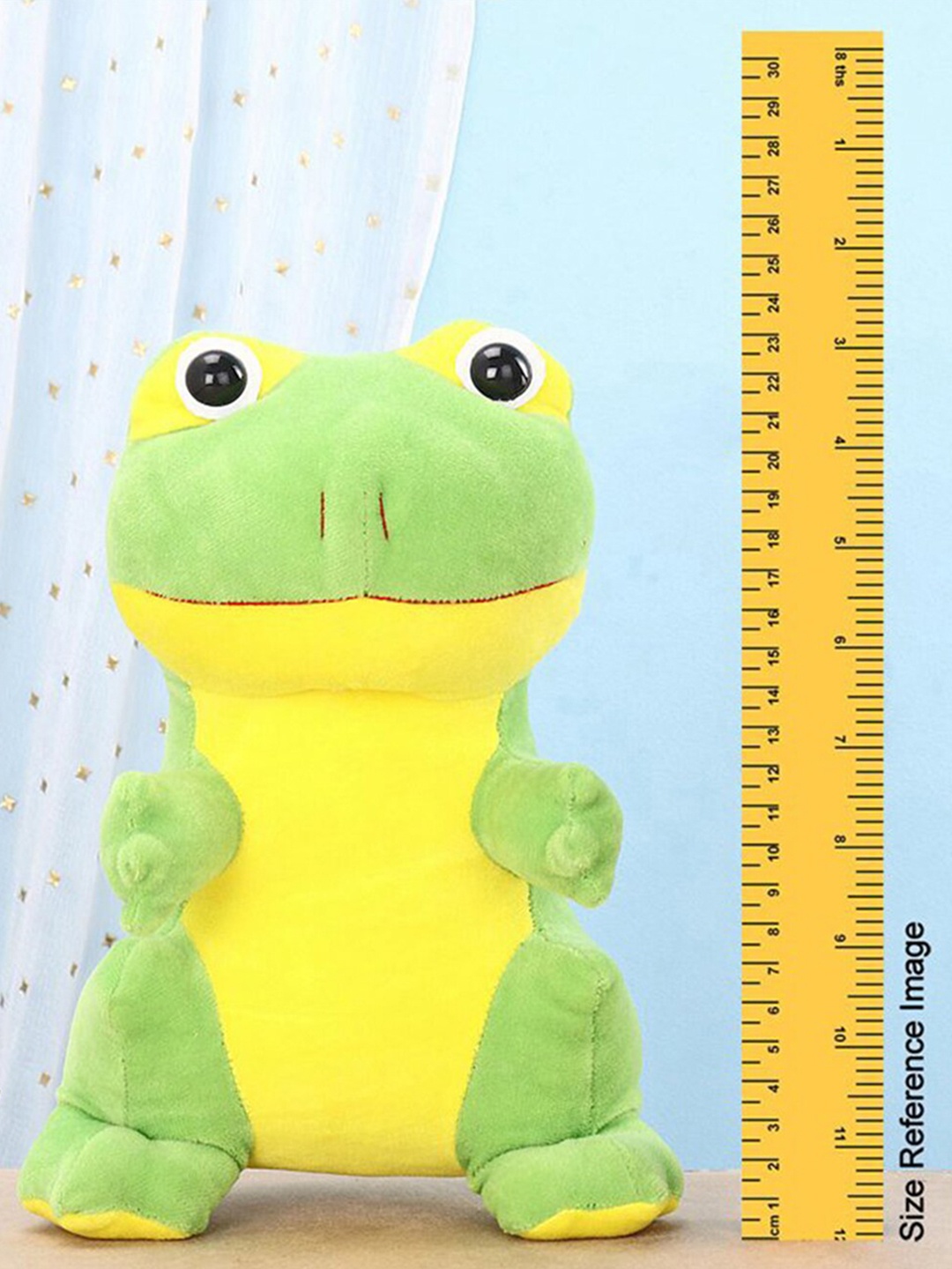 

PLAYTOONS Kids Green & Yellow Standing Frog Soft Toy
