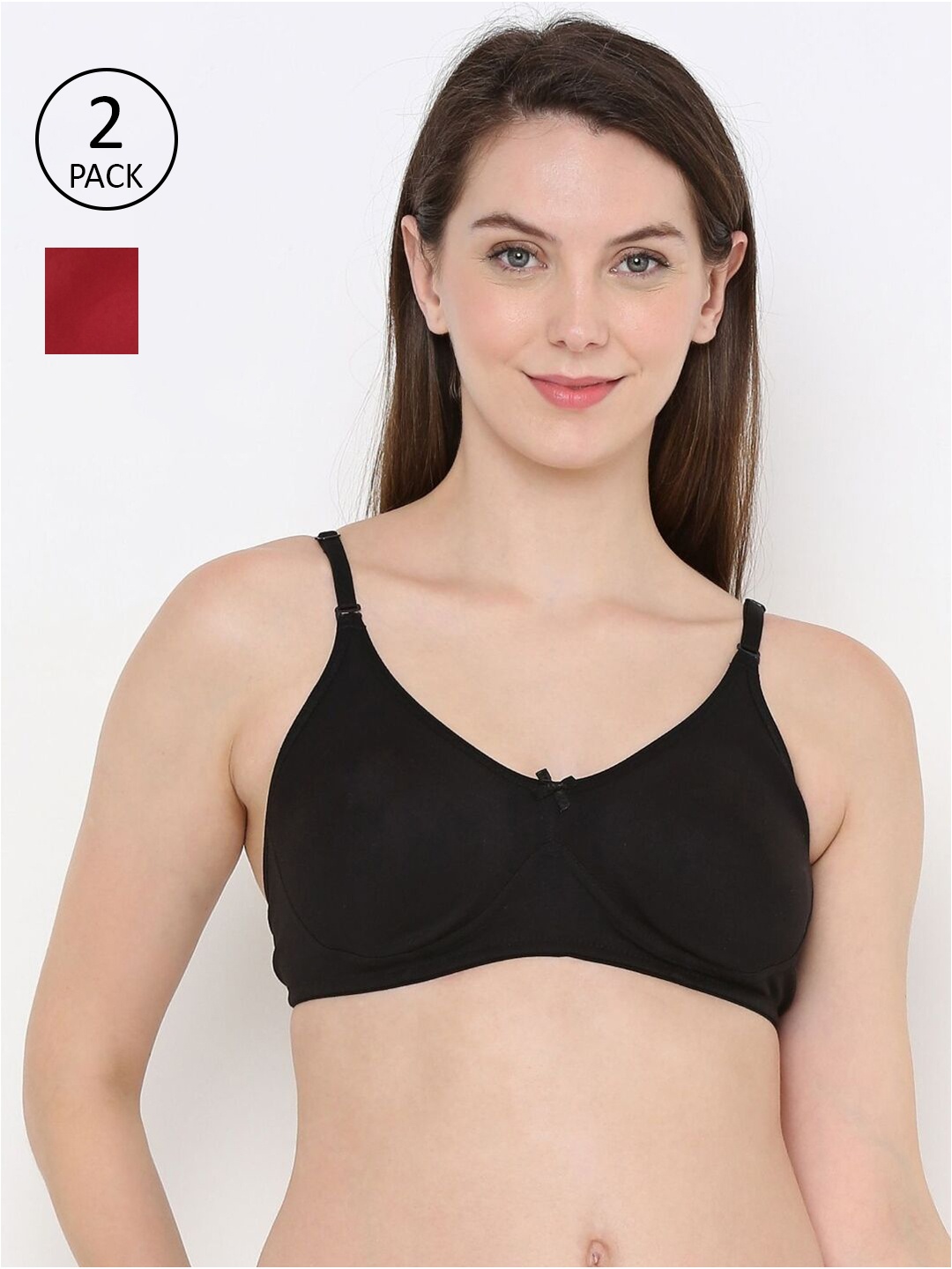 

Berrys Intimatess Black & Maroon Pack Of 2 Everyday Bra