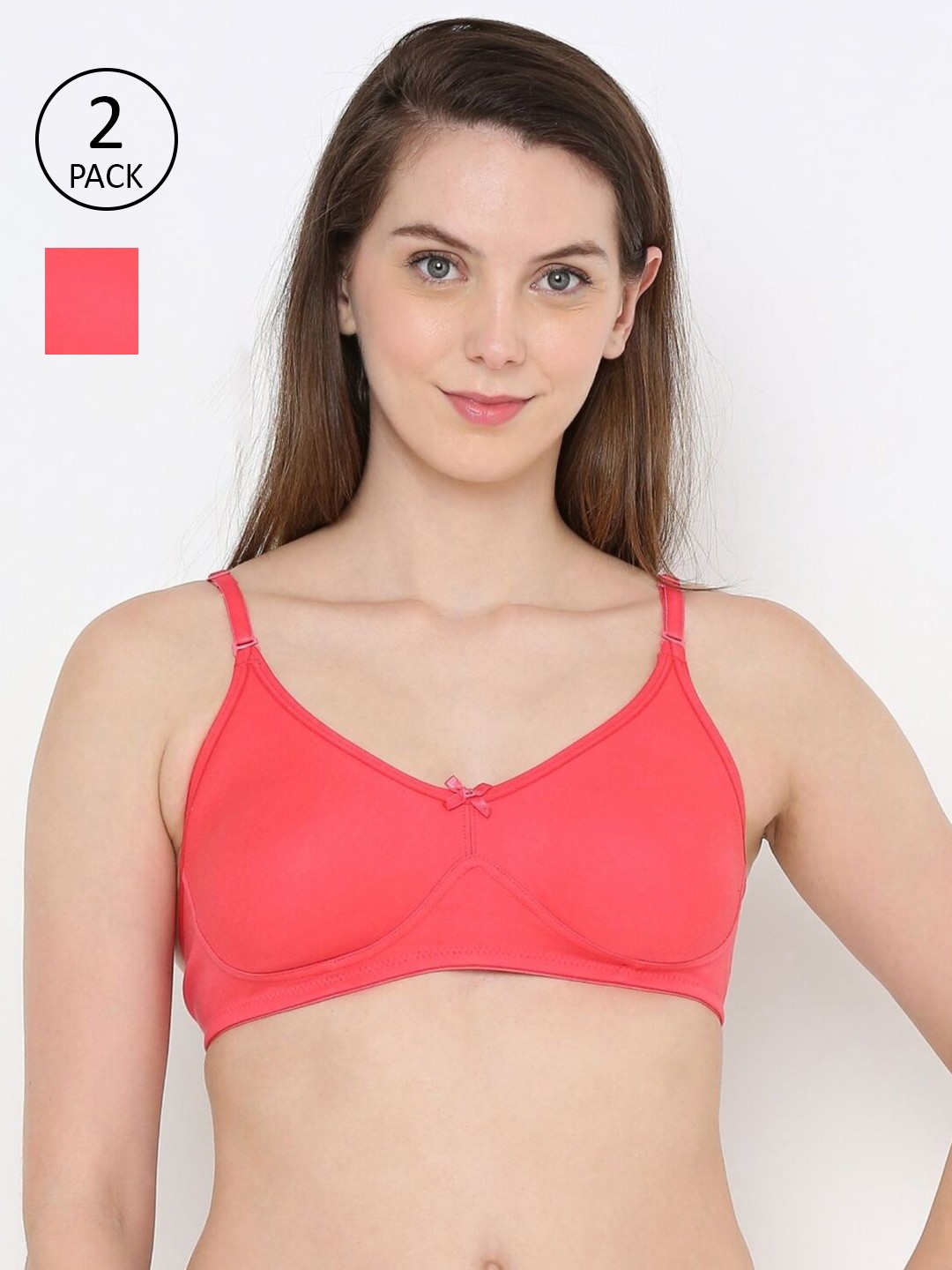 

Berrys Intimatess Peach-Coloured Pack Of 2 Non-Padded Seamless Bra