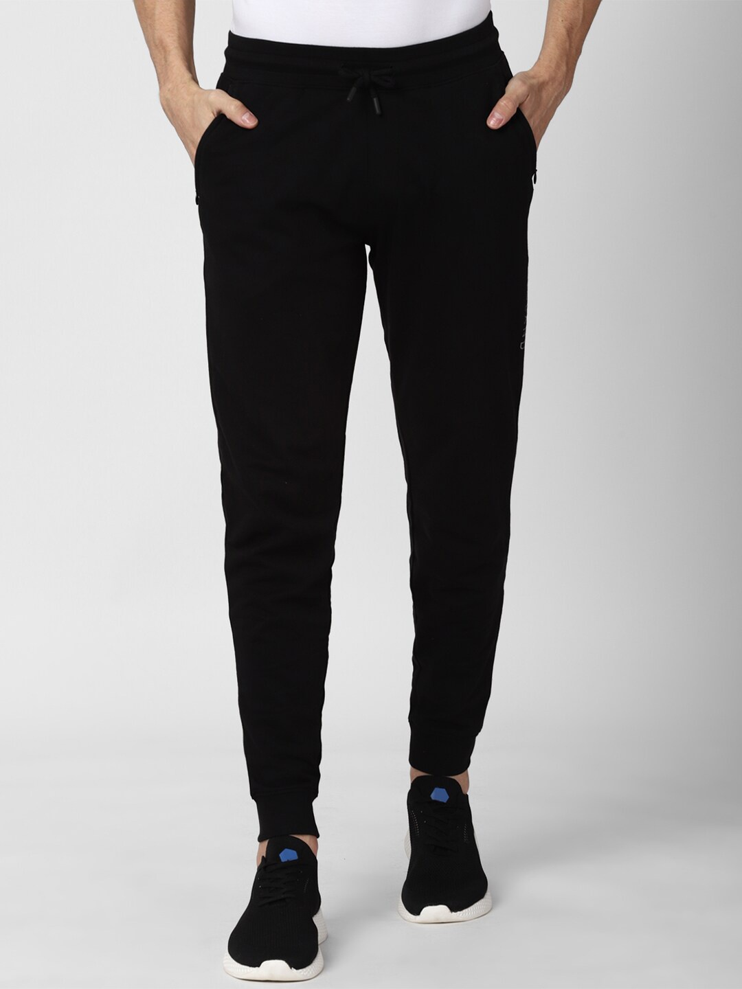 

Peter England Men Black Solid Track Pants