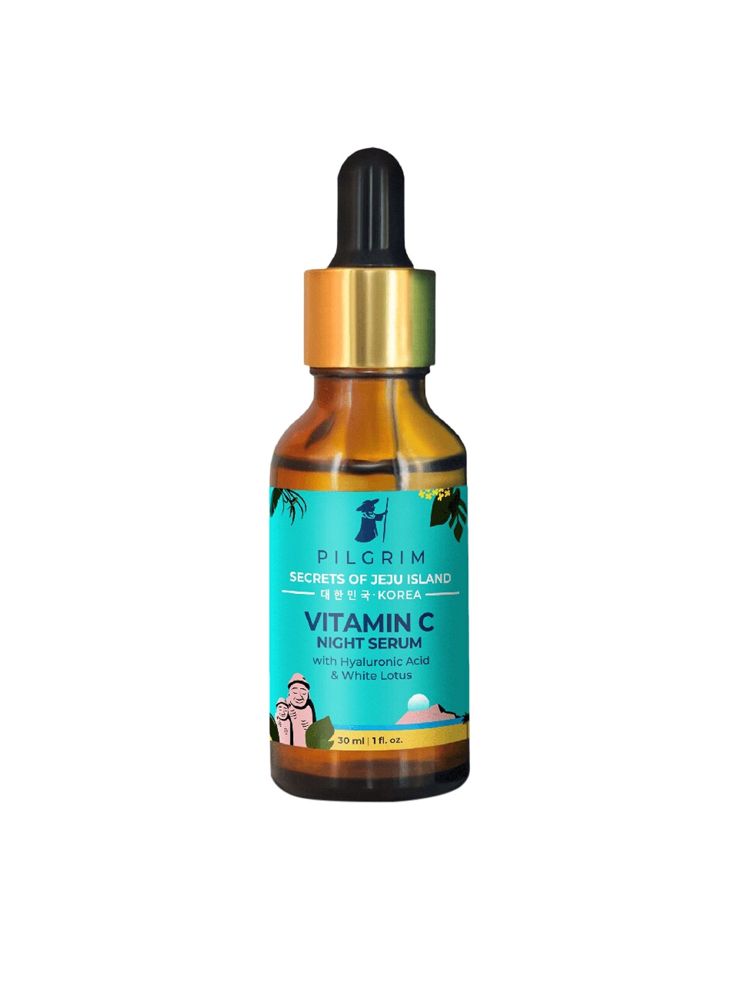 

Pilgrim Vitamin C Night Serum with Hyaluronic Acid & Beige Jute Bag - 30 ml, Teal