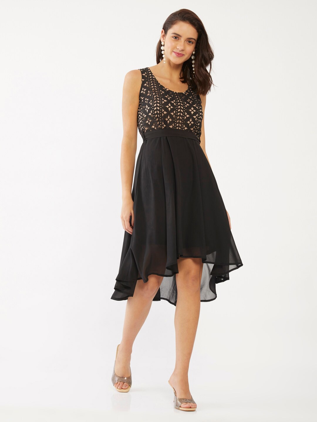 

Zink Women London Black Fit & Flare Dress