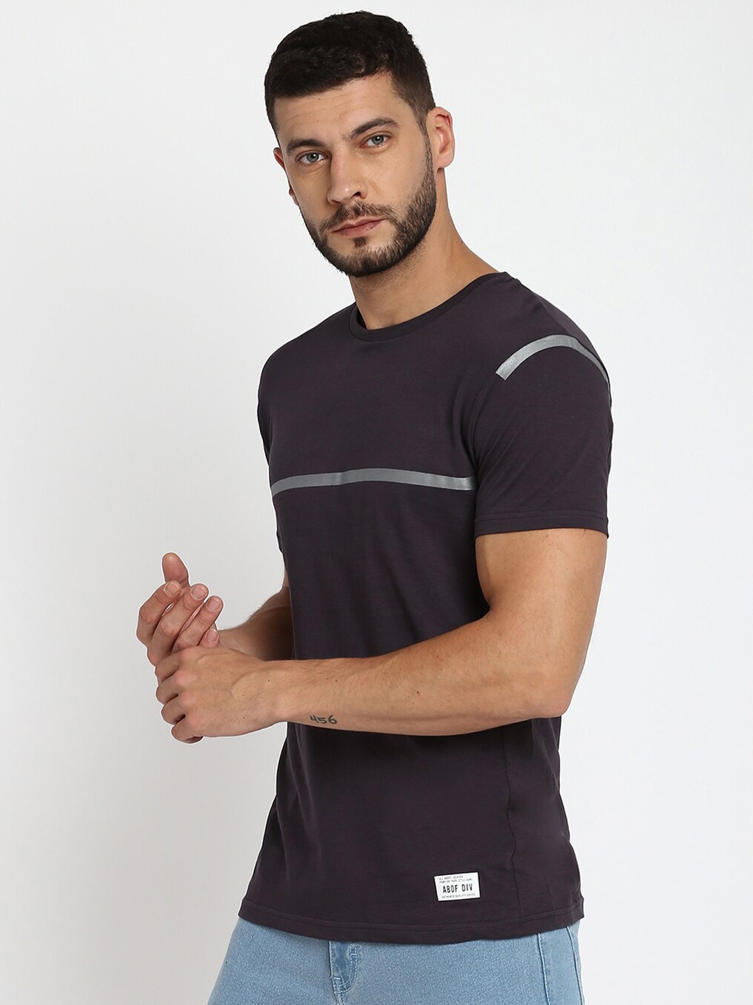 

abof Men Pack of 2 Black Typography Printed T-shirt
