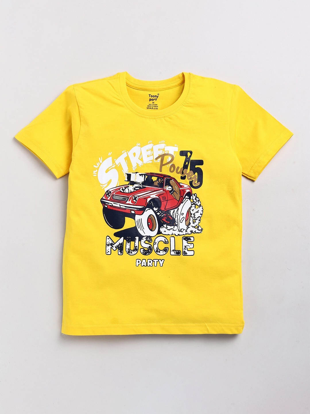 

Toonyport Boys Yellow & Red Printed T-shirt