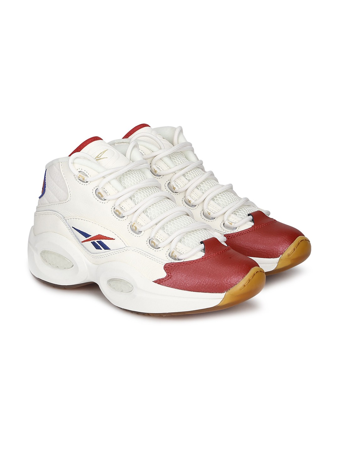 

Reebok Classic Men White & Maroon Colourblocked Leather Sneakers