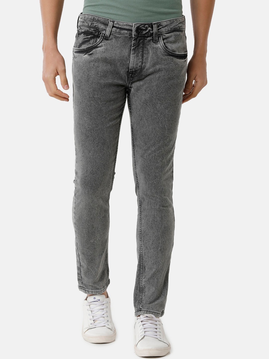 

Voi Jeans Men Grey Skinny Fit Heavy Fade Jeans