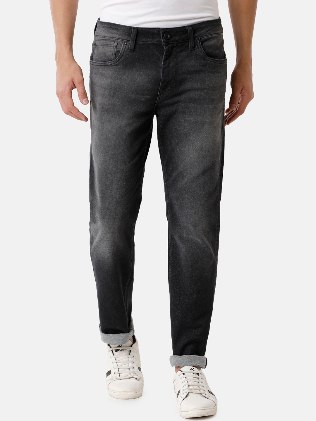 

Voi Jeans Men Black Slim Fit Heavy Fade Jeans