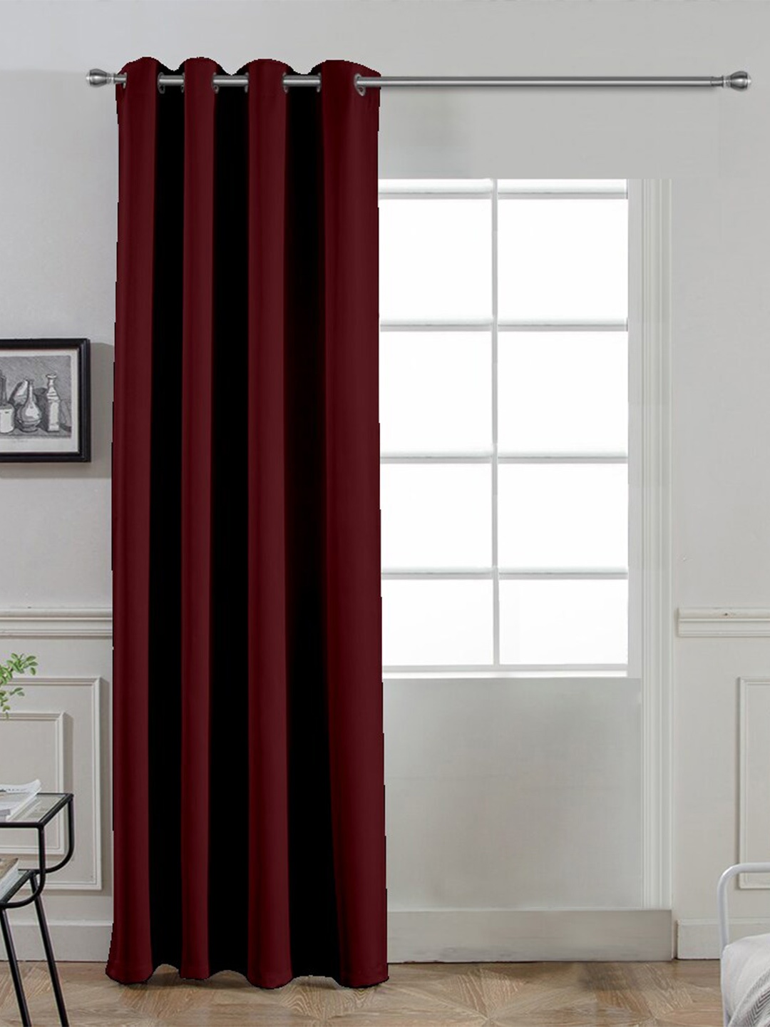 

Divine Casa Maroon Black Out Door Curtain
