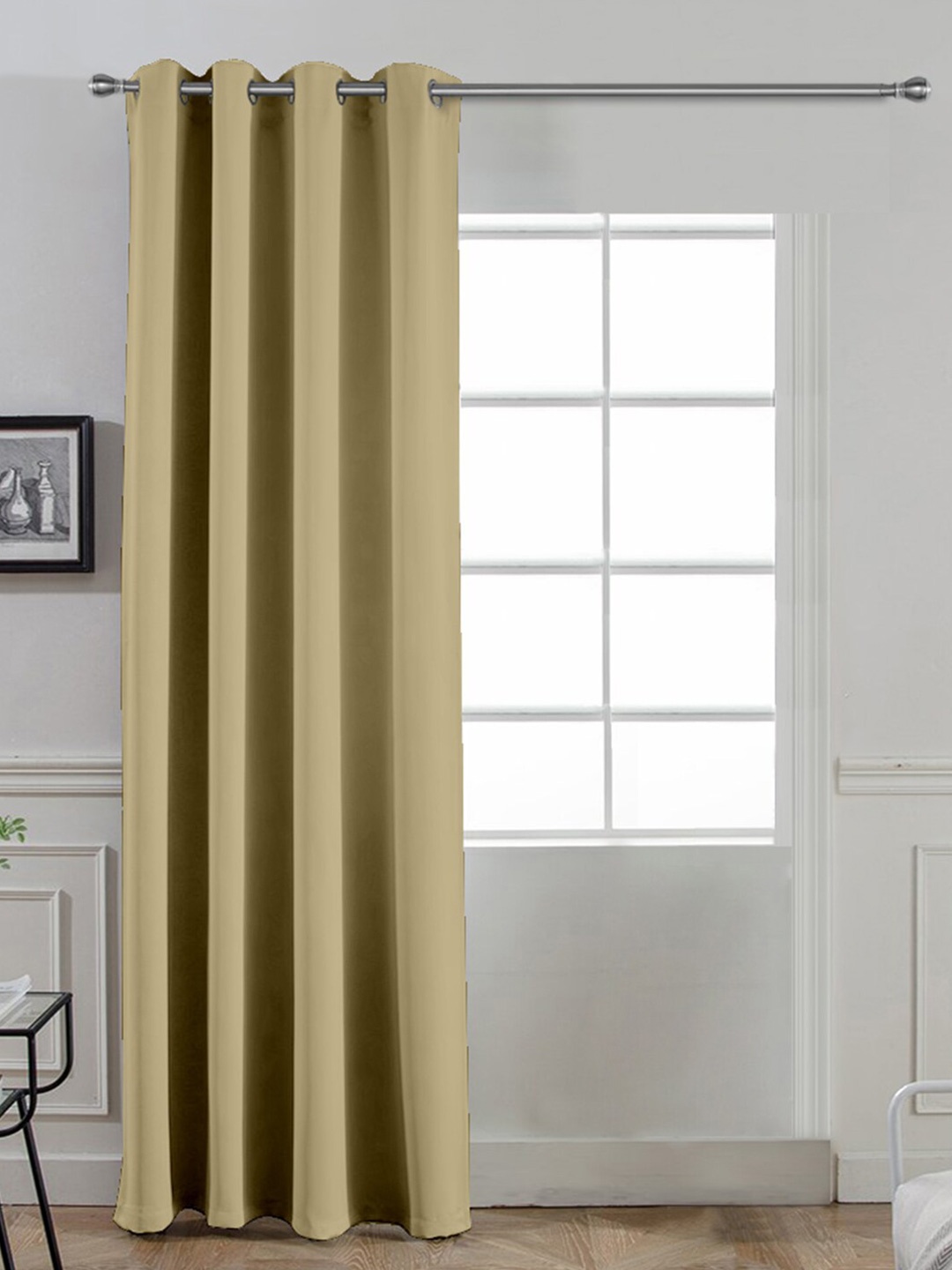 

Divine Casa Beige Single Black Out Door Curtain