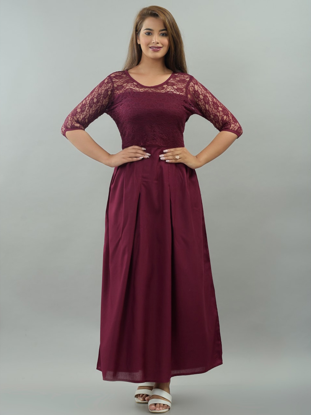 

IQRAAR Purple Maxi Dress