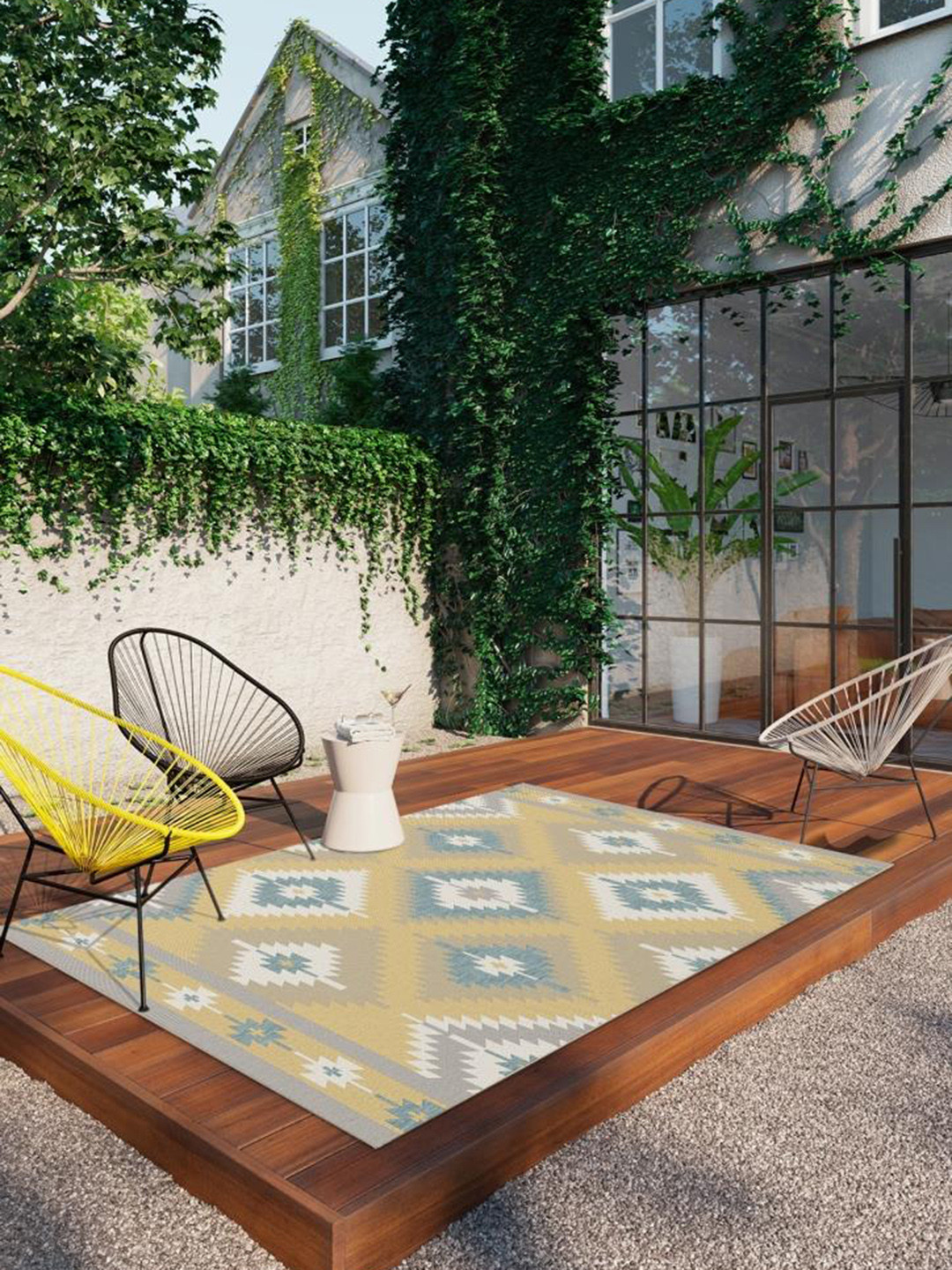 

DDecor Yellow Geometric Printed Rectangular Carpets