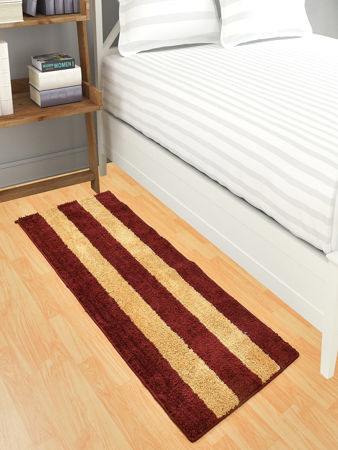 

Homefab India Maroon Strpied Floor Runner
