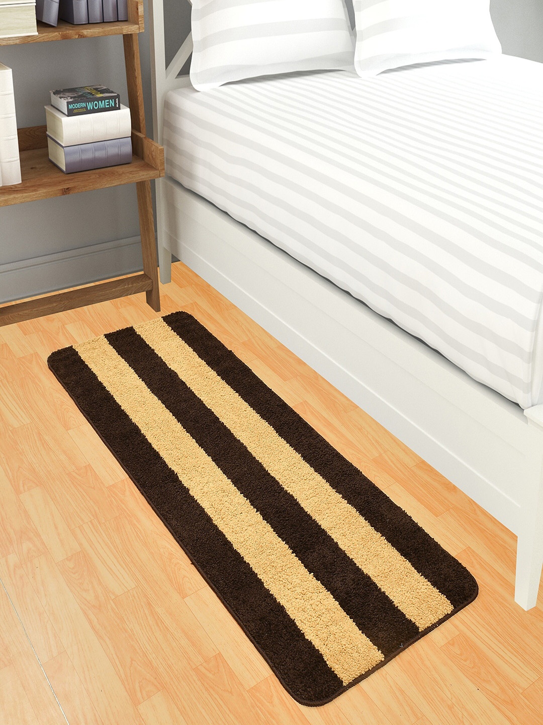 

Homefab India Coffee Brown & Black Striped Anti-Skid Floor Runners
