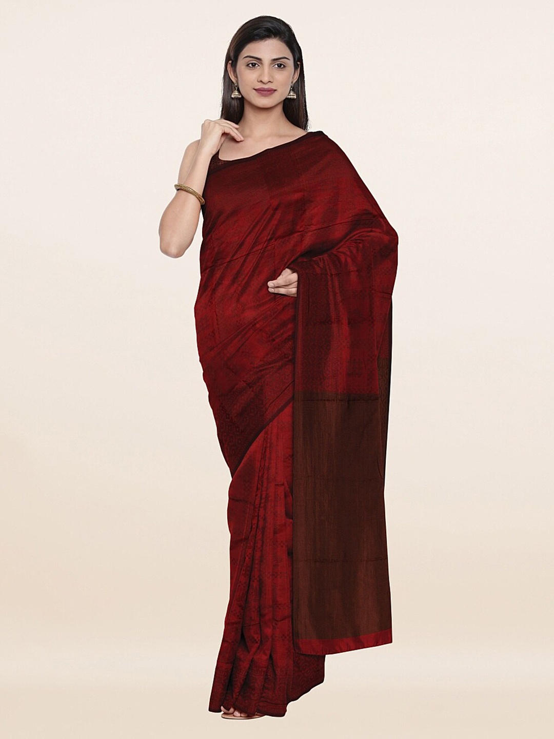 

Pothys Maroon Woven Design Zari Saree